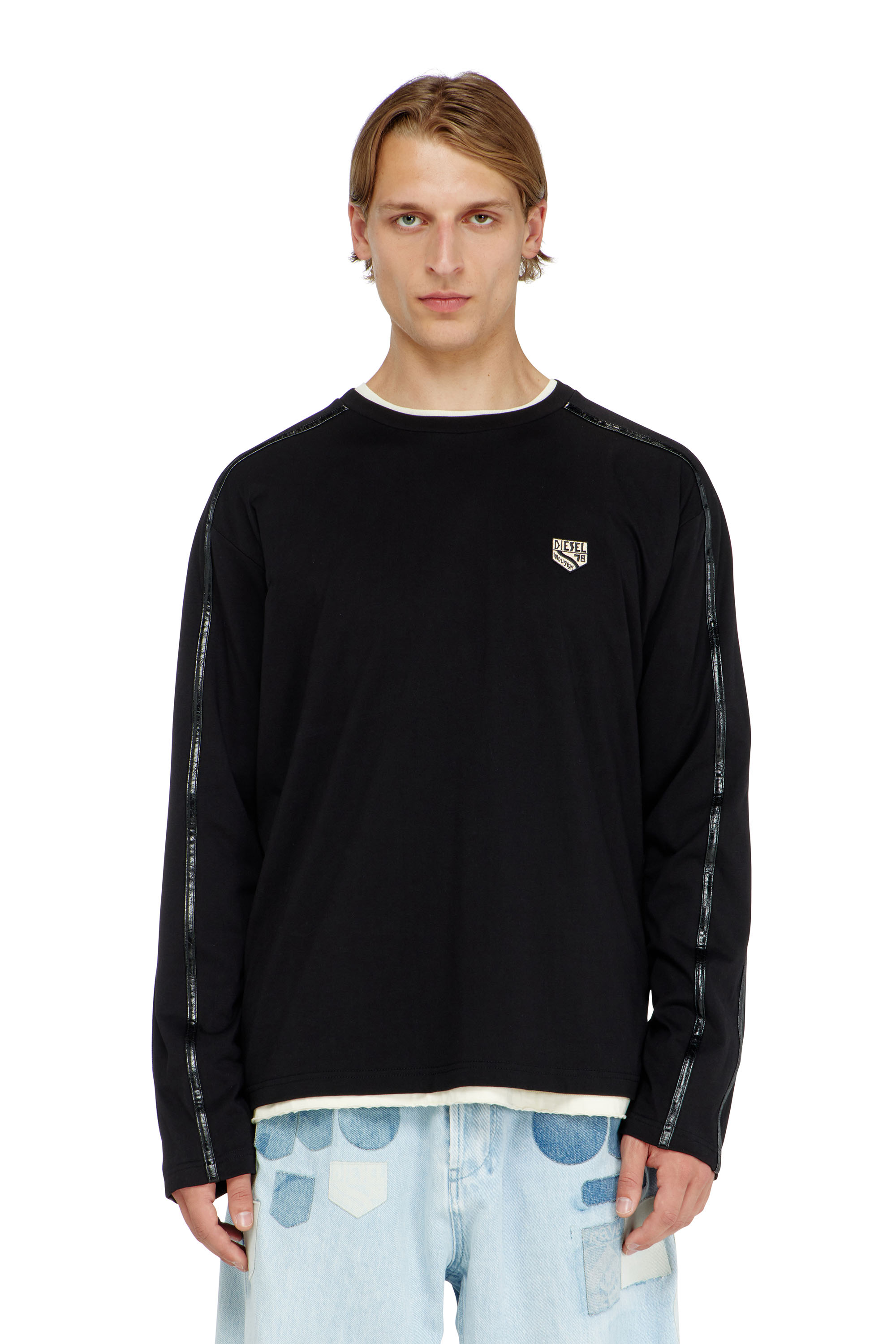 Diesel - T-NORM-LS-FL, T-shirt &agrave; manches longues avec finitions ton sur ton Homme in ToBeDefined - 3
