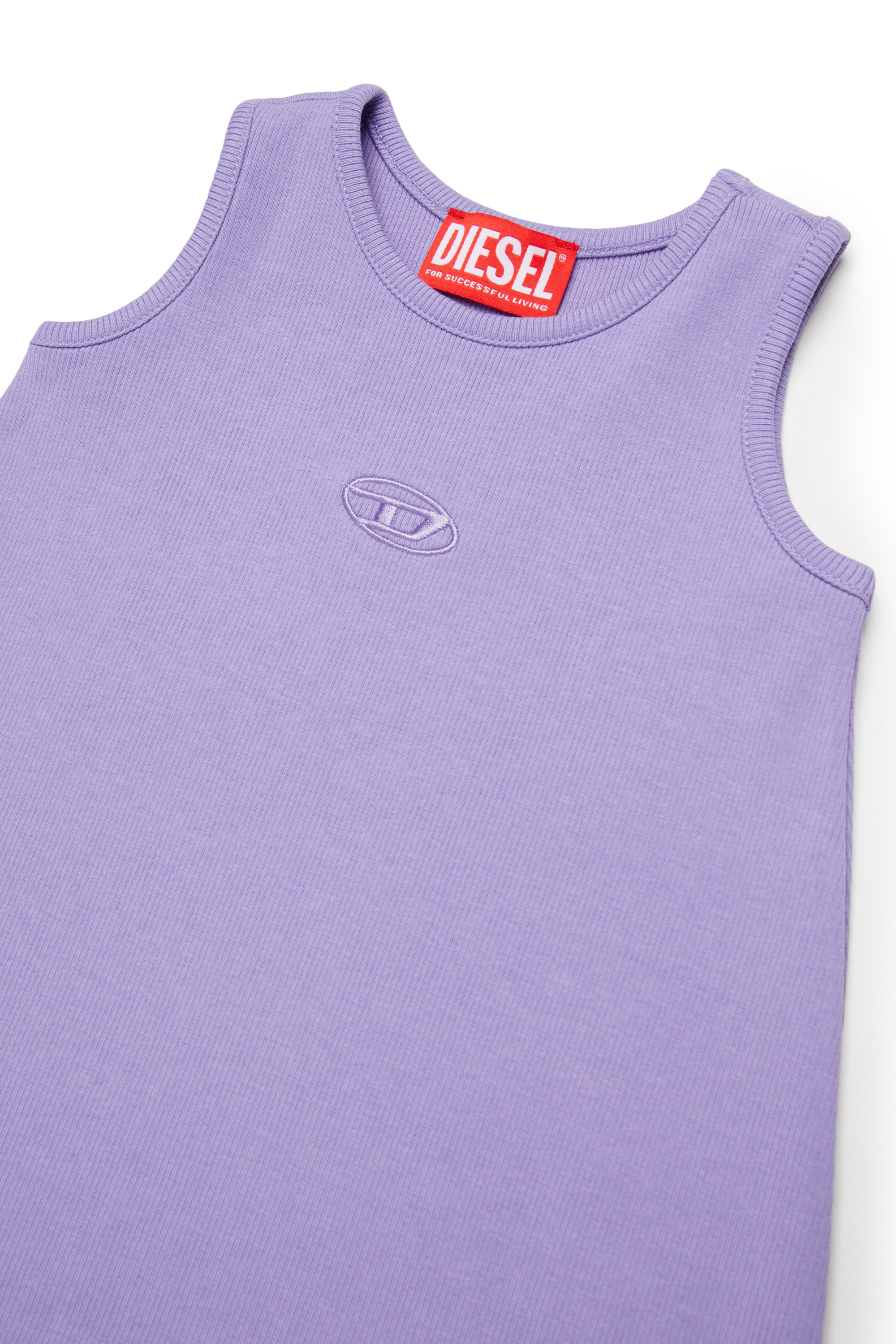 Diesel - DASPYB, Robe d&eacute;bardeur avec logo brod&eacute; Femme in Violet - 3