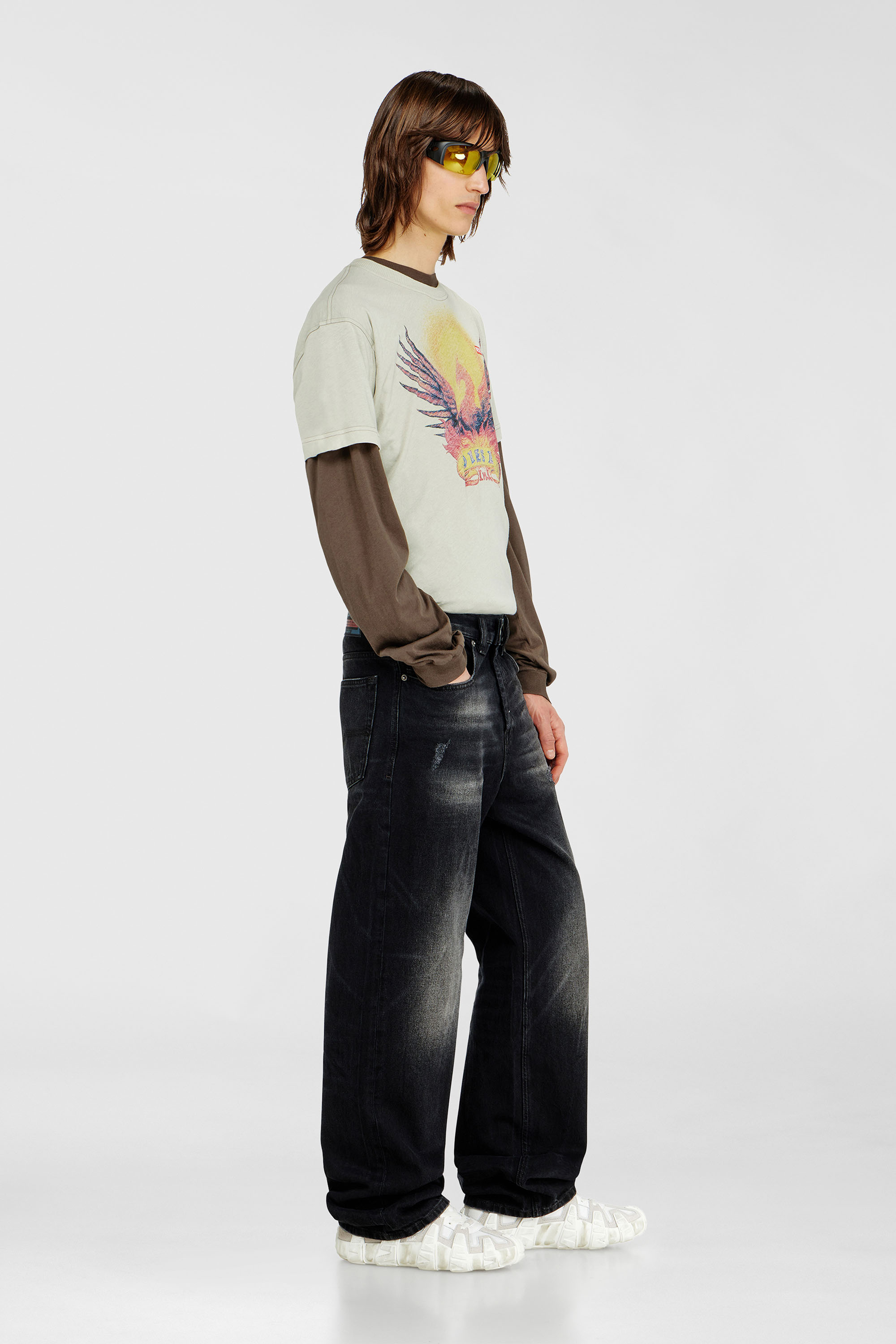 Diesel - Relaxed Jeans 2001 D-Macro 0BEBB Homme, Noir - Image 2