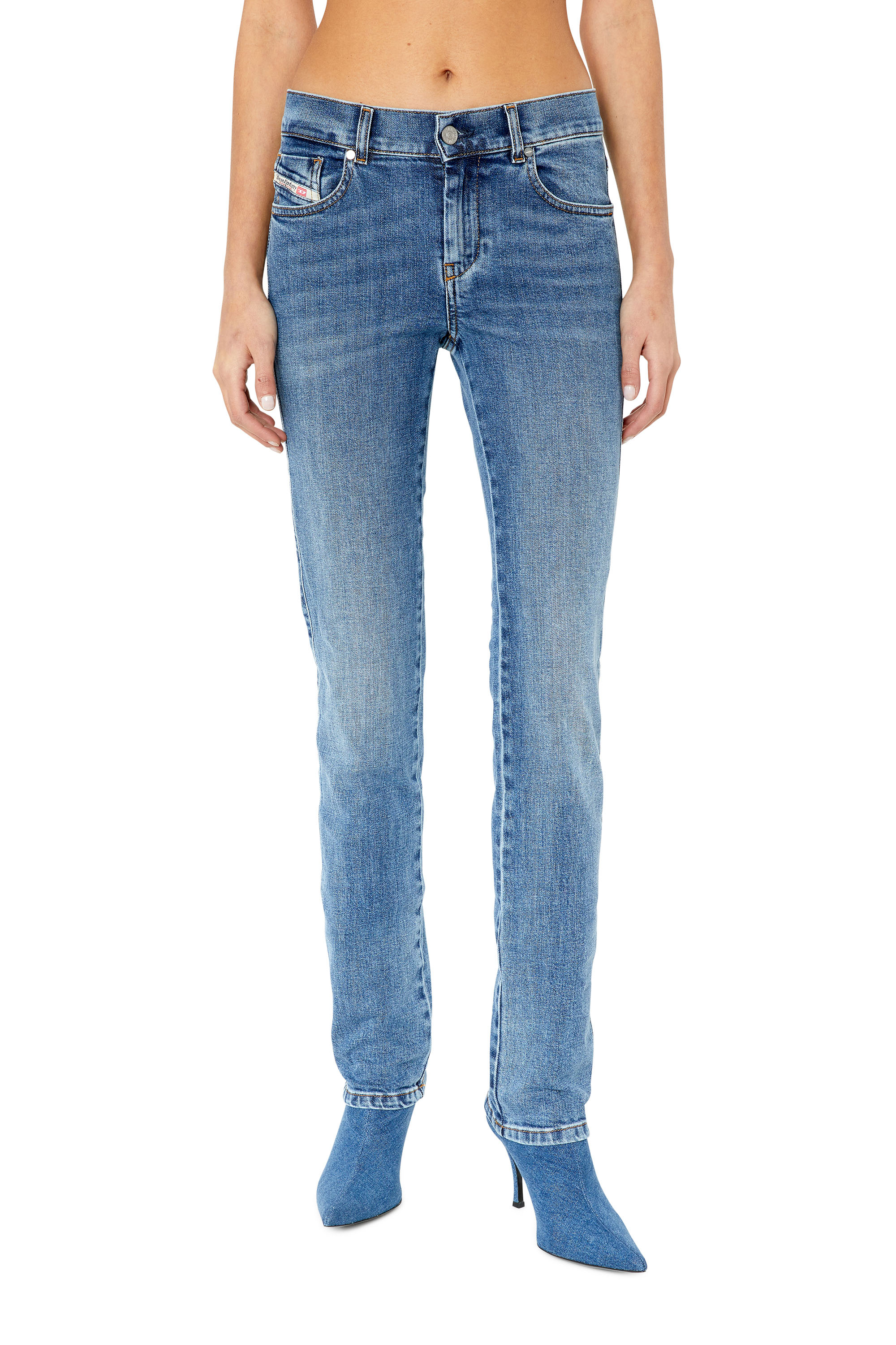 Diesel - Sandy E09AA Straight Jeans, Bleu moyen - Image 1