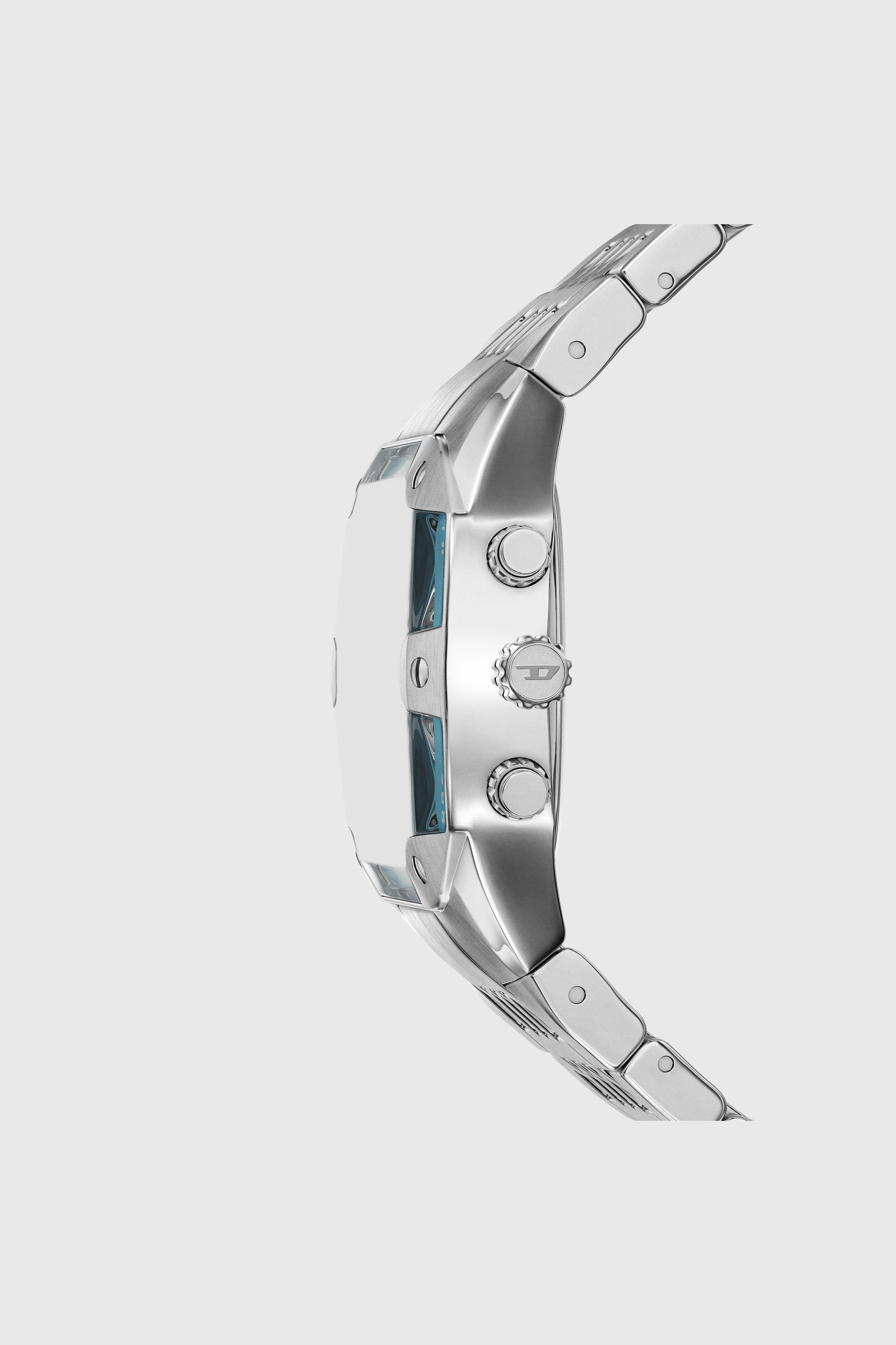Diesel - DZ4725 WATCH, Montre Spiked Cushion en acier inoxydable Homme in Gris argent&eacute; - 3