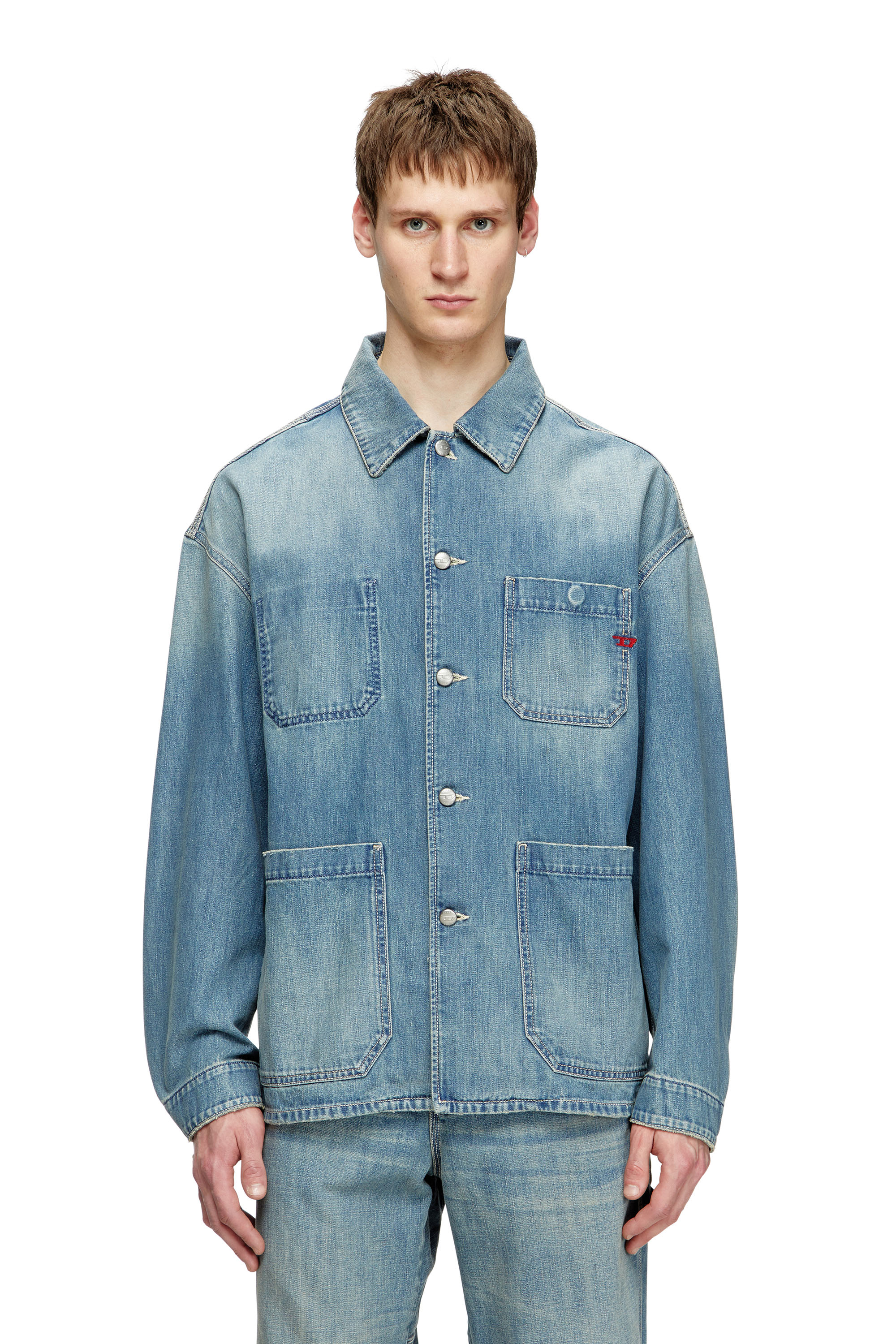 Diesel - D-STACK-U, Veste en denim de style utilitaire Mixte in Bleu - 1