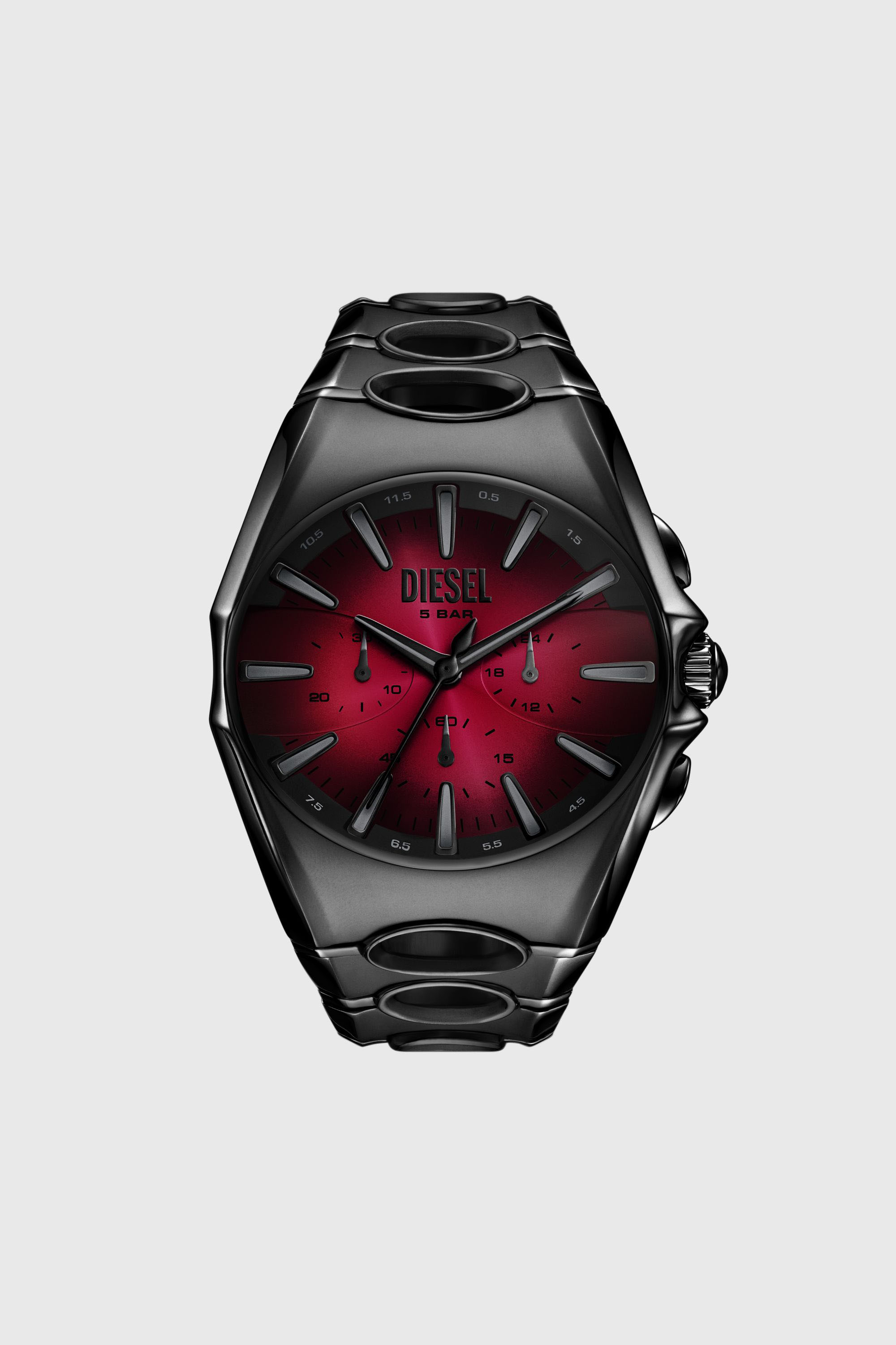 Diesel - DZ4696 WATCH, Montre D-Curve en acier inoxydable noir Homme in Noir - 1