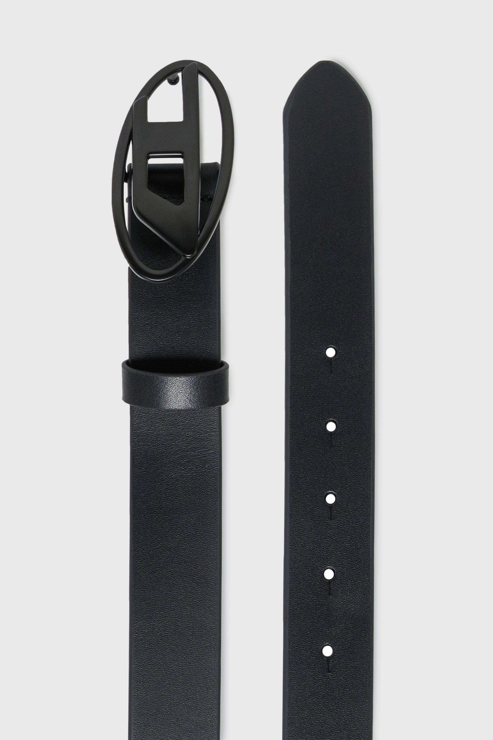 Diesel - B1DRN, Ceinture en cuir de 3 cm avec boucle ovale en D Mixte in Noir - 2