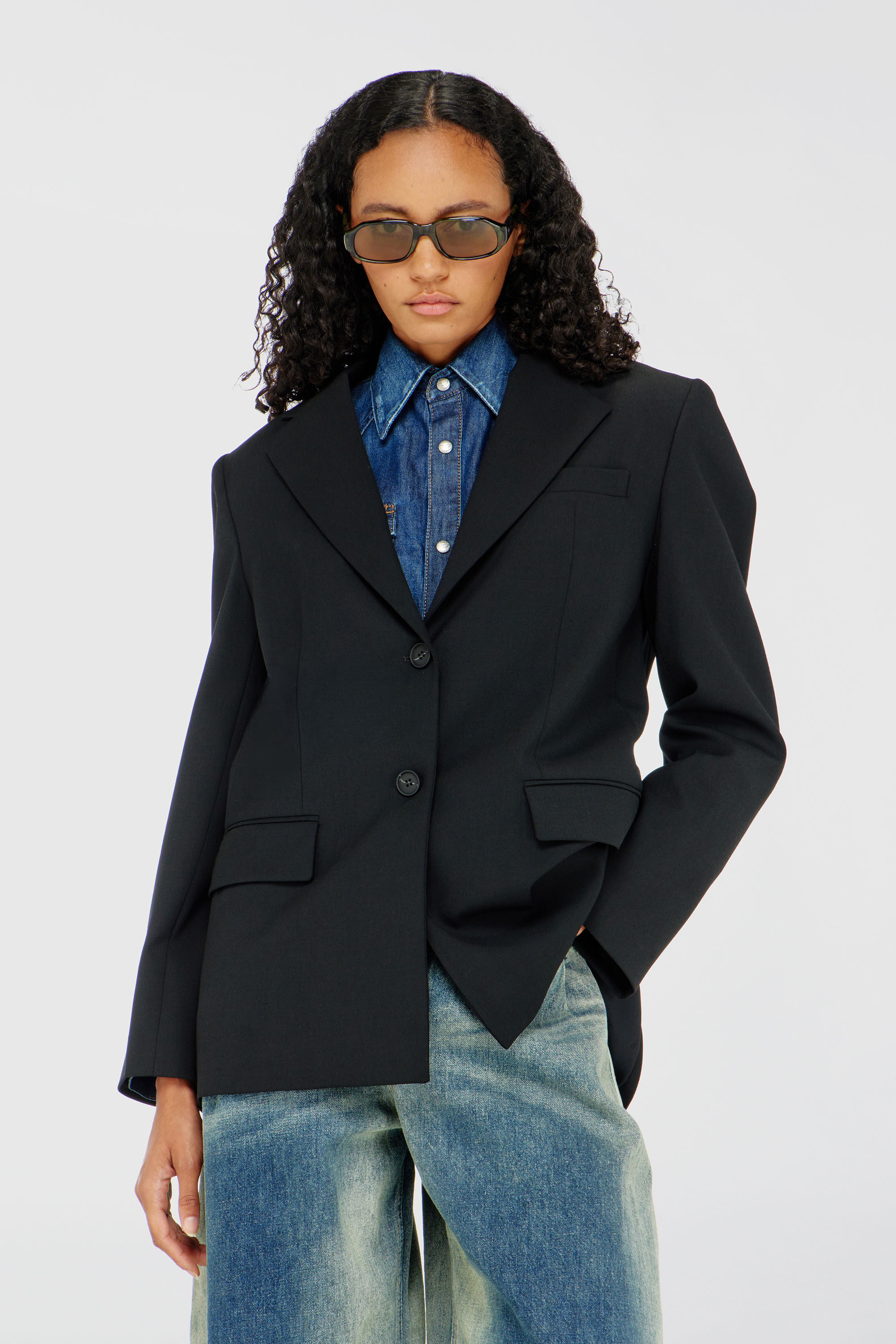 Diesel - G-KESS-R1, Blazer en m&eacute;lange de laine Femme in Noir - 3