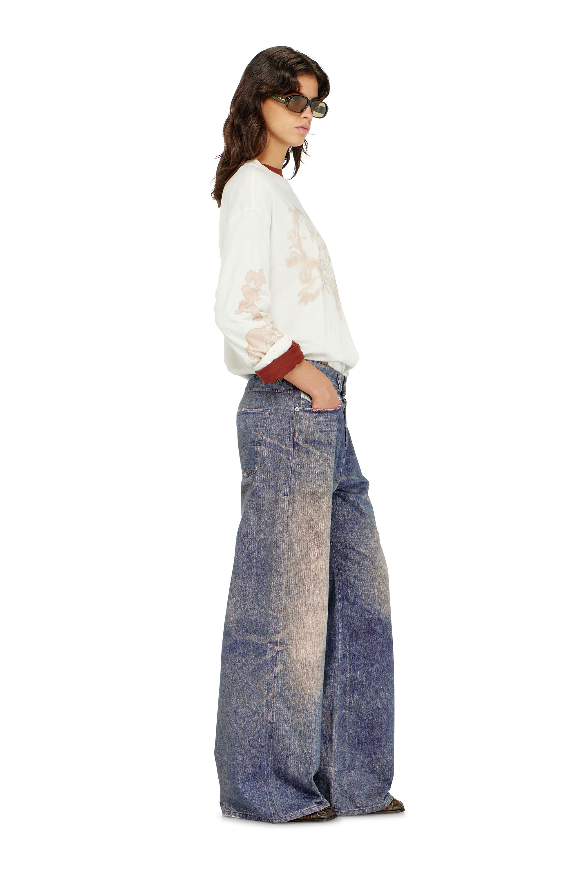 Diesel - Relaxed Jeans 1996 D-Sire 09P95 Femme, Bleu Fonc&eacute; - Image 2