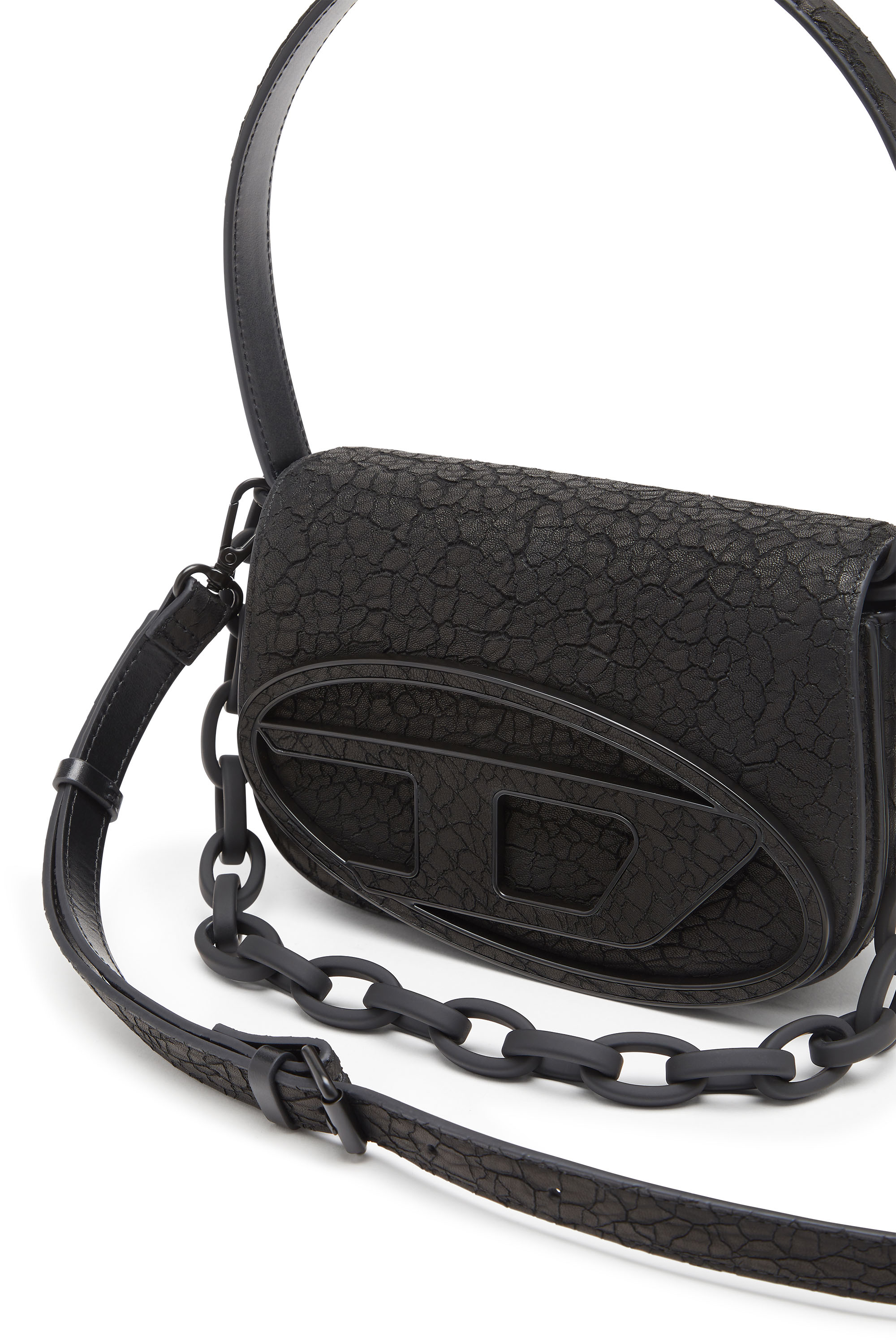 Diesel - 1DR, 1DR-Sac à bandoulière iconique en cuir aride Femme in Noir - 5