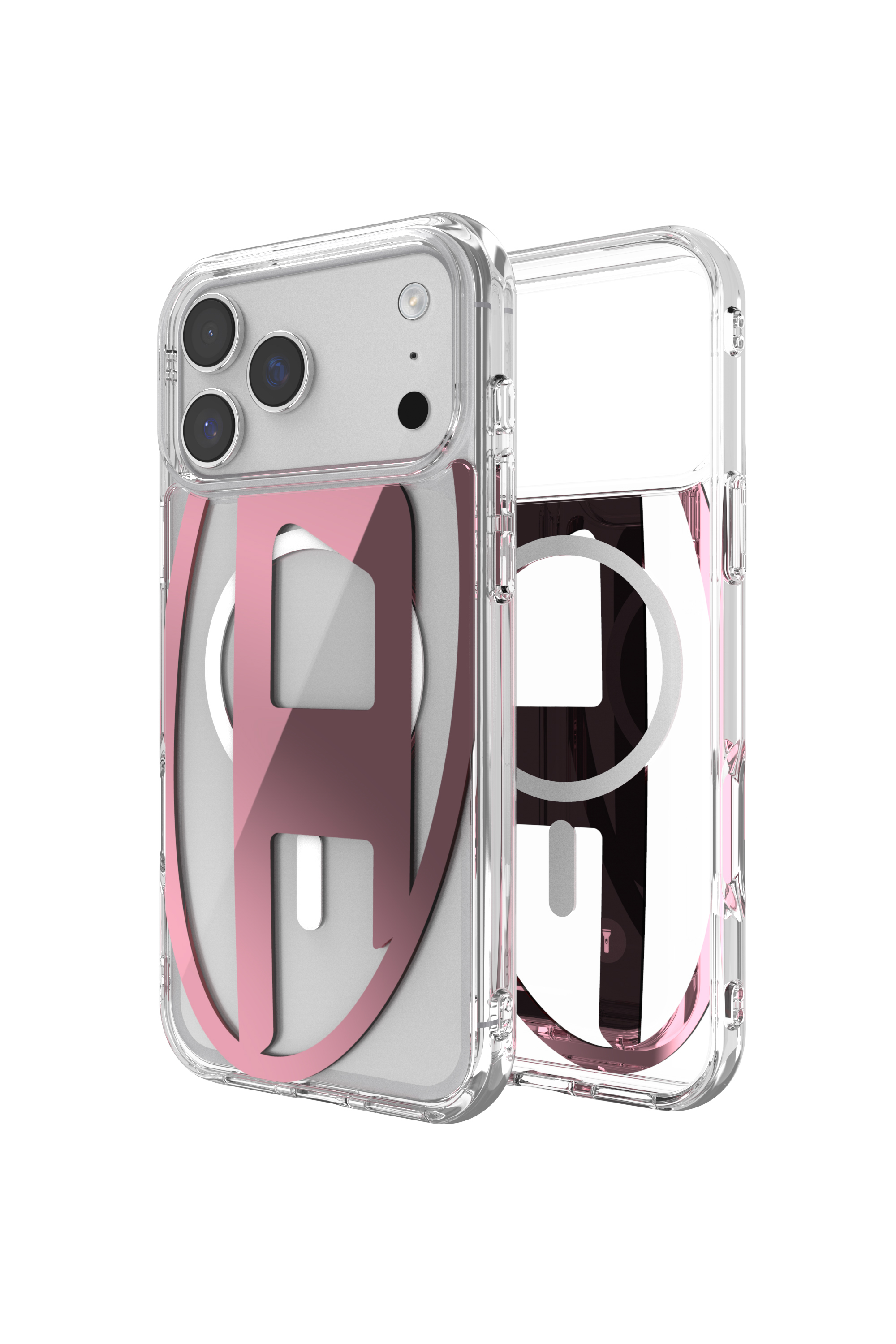 Diesel - 60422 AOP CASE, Étui métallique Oval D avec Magsafe pour iPhone 17 Pro Max Mixte in Rose - 1