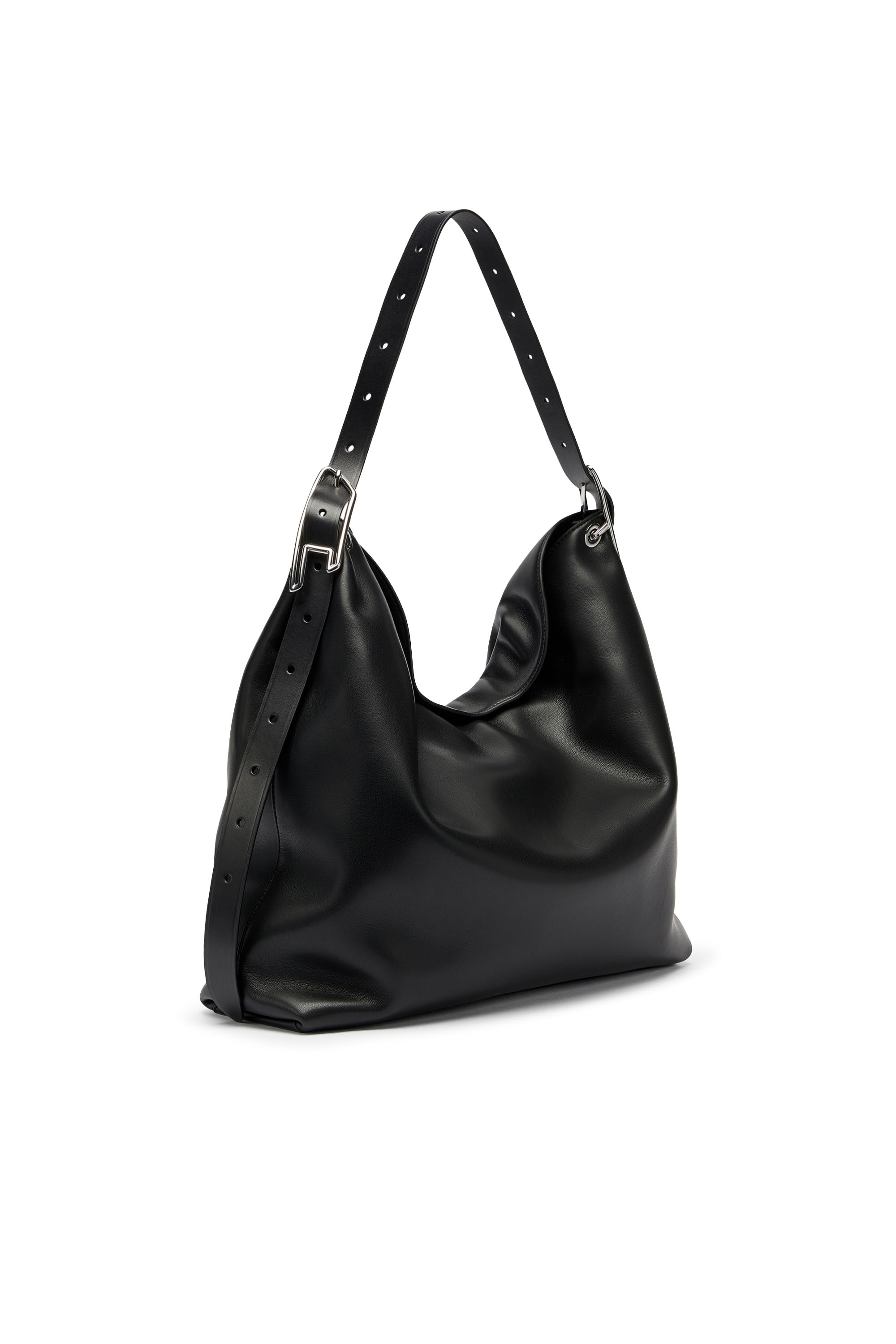 Diesel - D-LINE HOBO, D-Line-Sac hobo en cuir Femme in Noir - 1