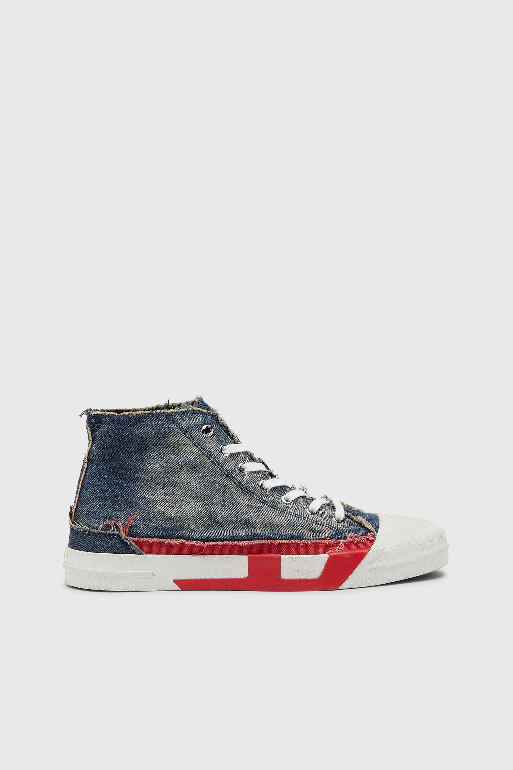 D-Verse-High-top sneakers in denim with D logo