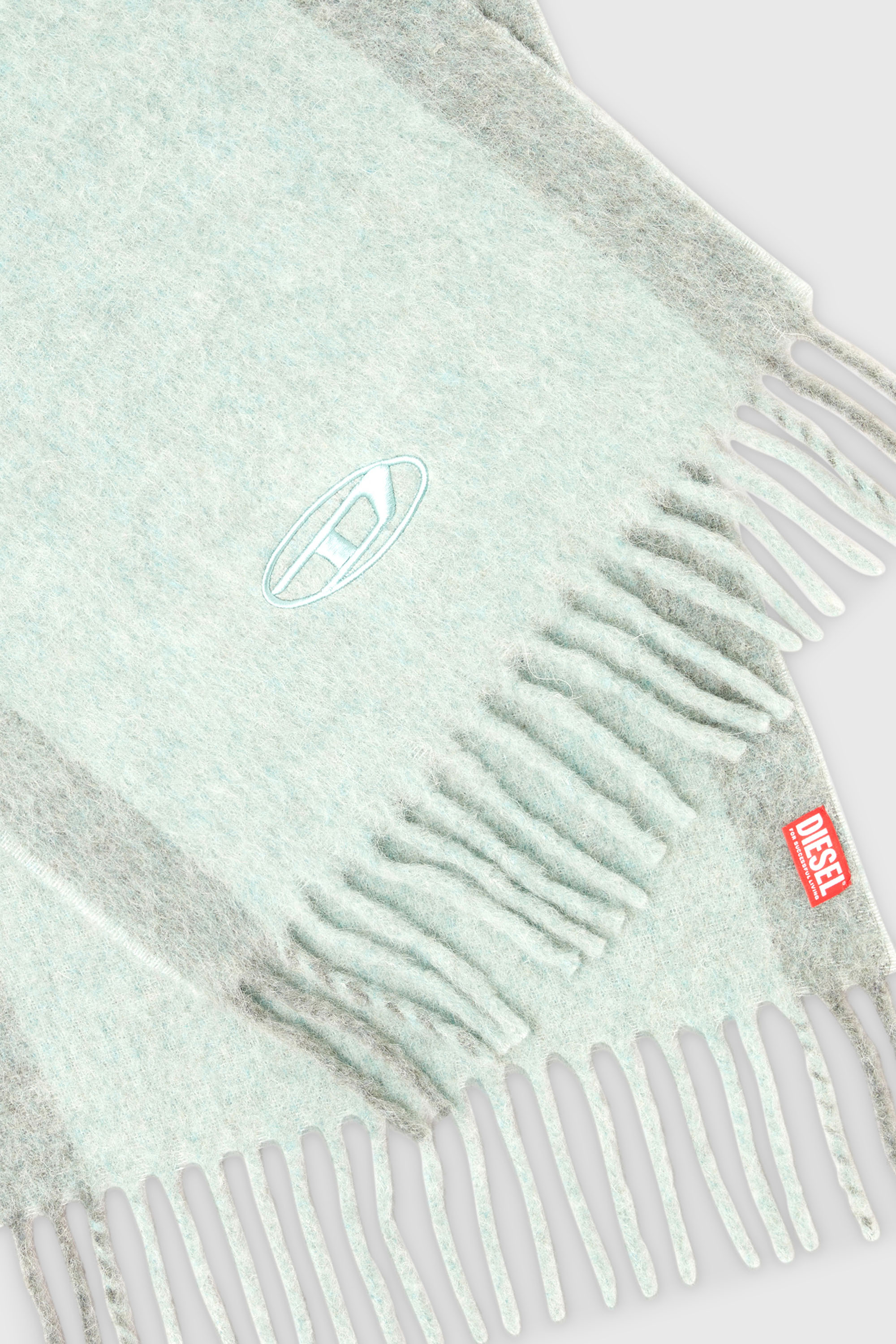 Diesel - S-OLID, &Eacute;charpe en m&eacute;lange de laine avec rayures contrast&eacute;es Homme in Vert - 3
