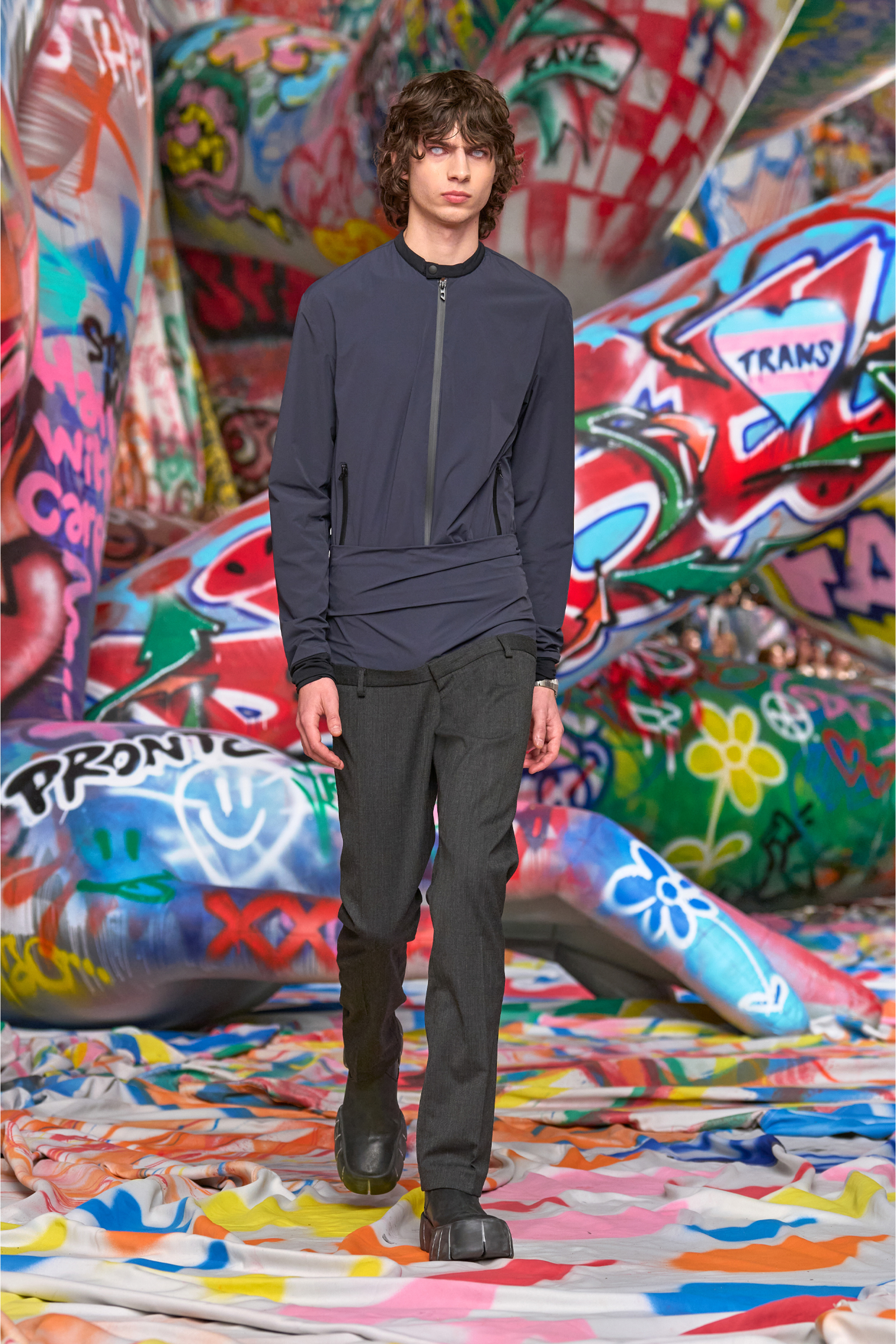 Diesel - P-AUREL-1, Pantalon en laine avec taille élastique Homme in Gris - 3