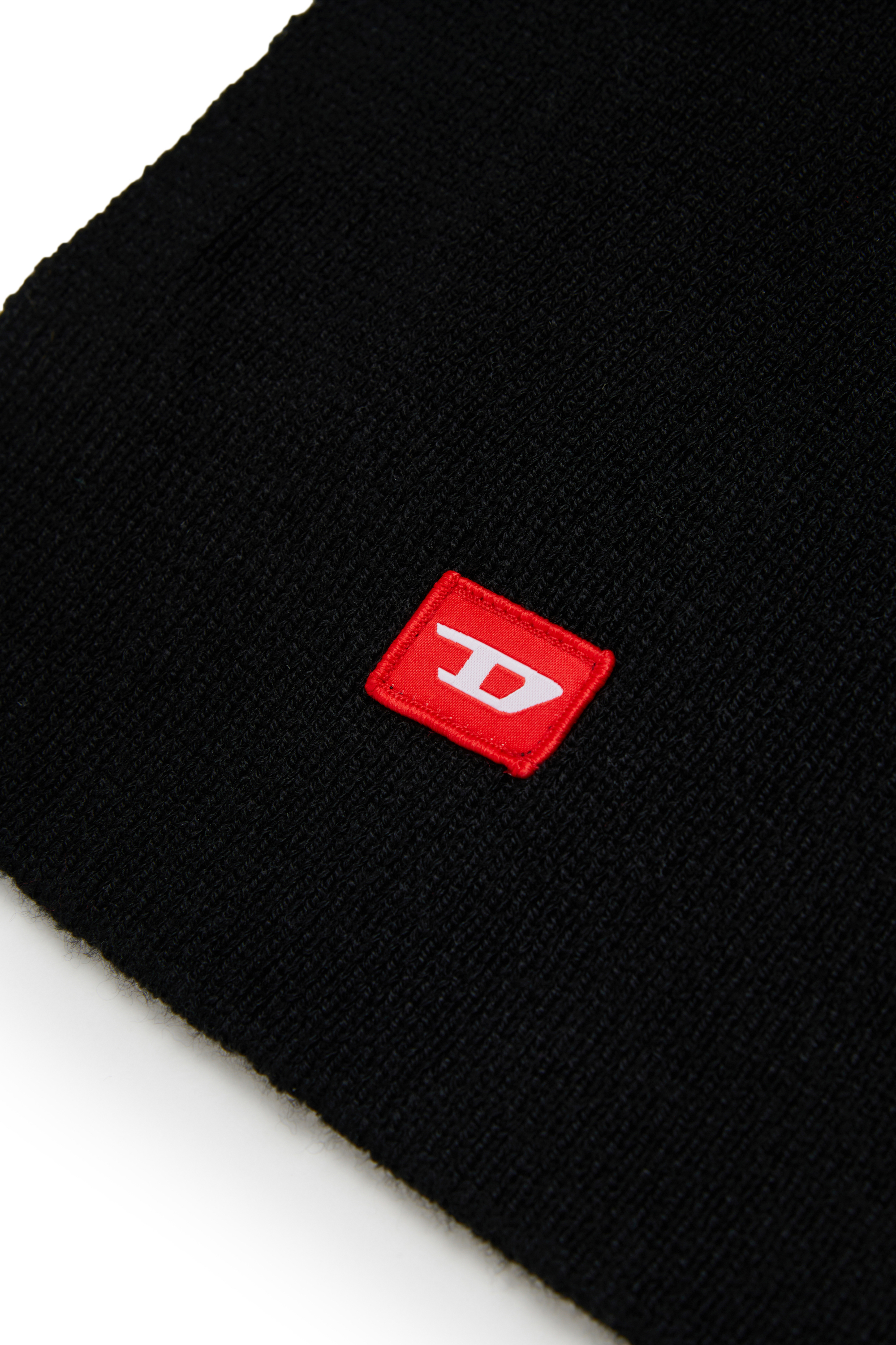 Diesel - RLOT, &Eacute;charpe en m&eacute;lange de laine avec patch logo D Mixte in Noir - 3