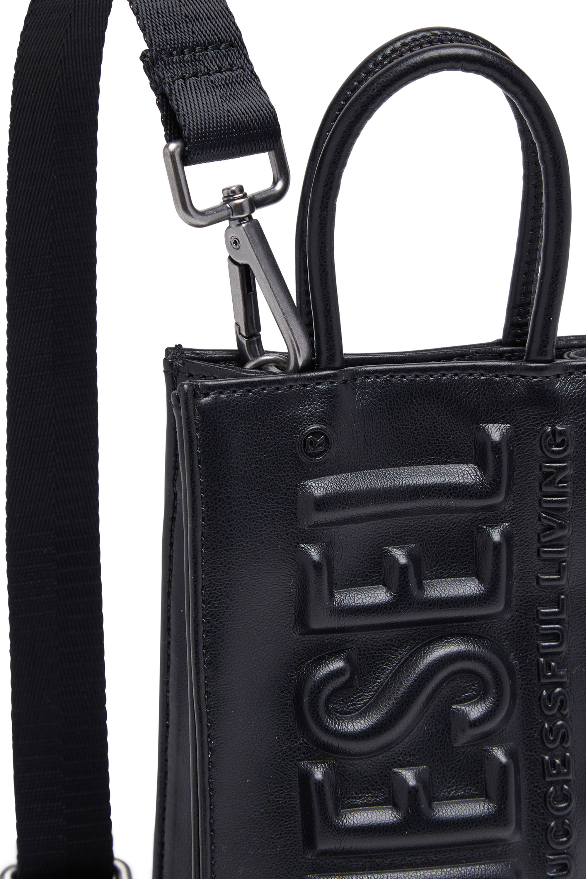 Diesel - DSL 3D SHOPPER MINI X, Dsl 3D Mini -Petit sac tote en PU avec logo embossé Homme in Noir - 5