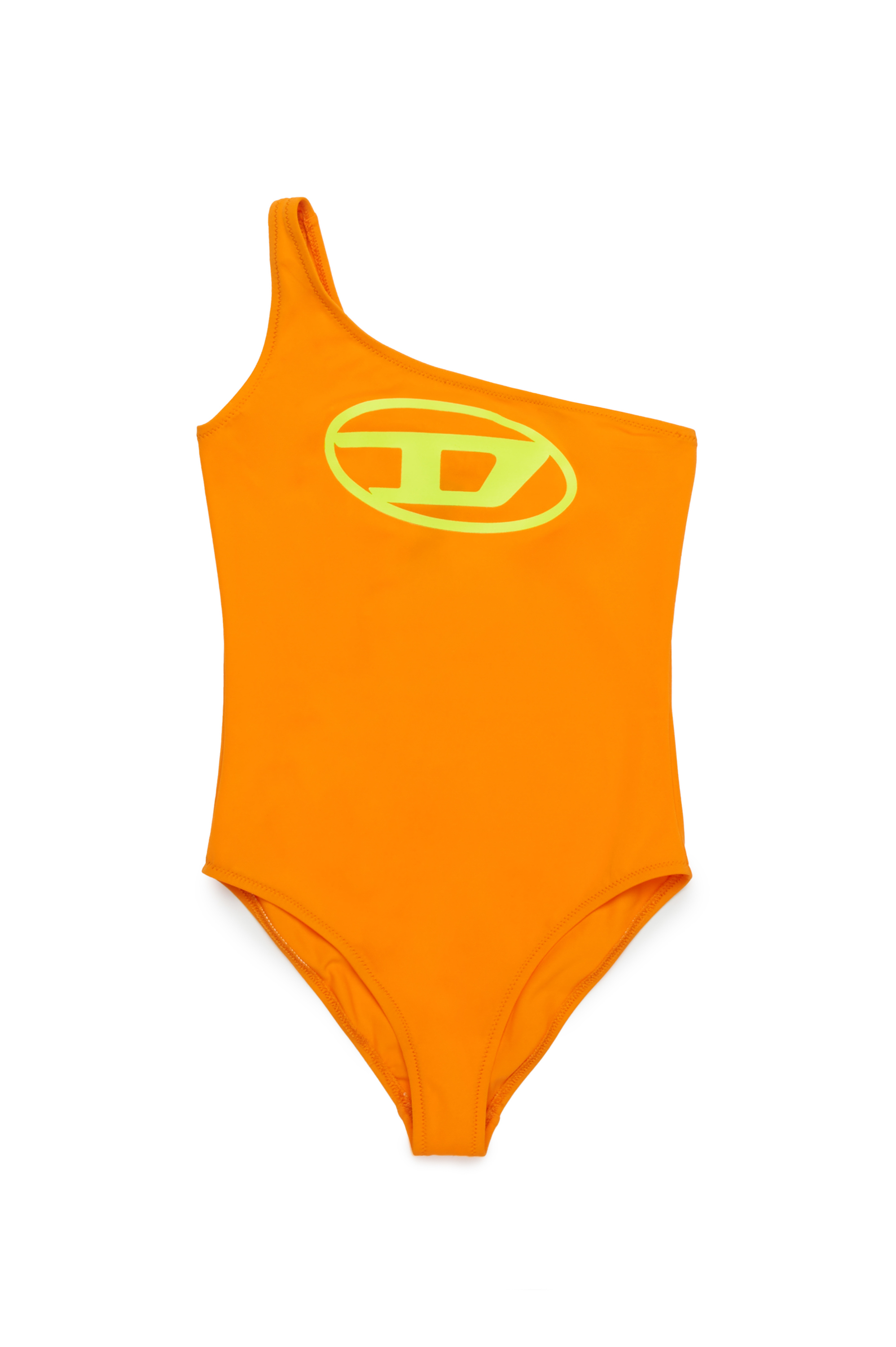Diesel - MUNNYX, Maillot de bain &agrave; une &eacute;paule avec logo Oval D Femme in Orange - 1