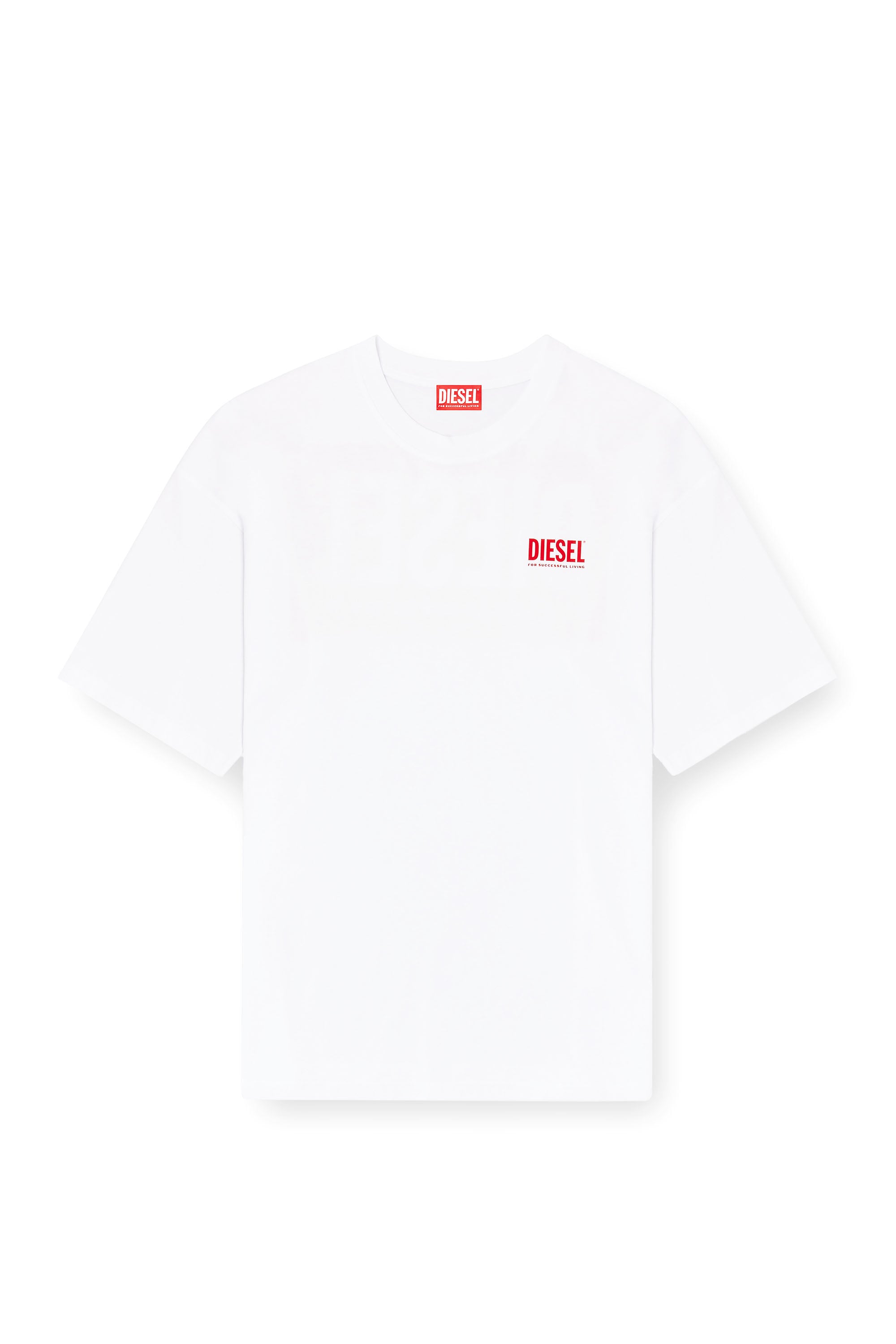 Diesel - T-BOXT-BISK, T-shirt en coton avec imprim&eacute; Diesel Biscotto Homme in Blanc - 3
