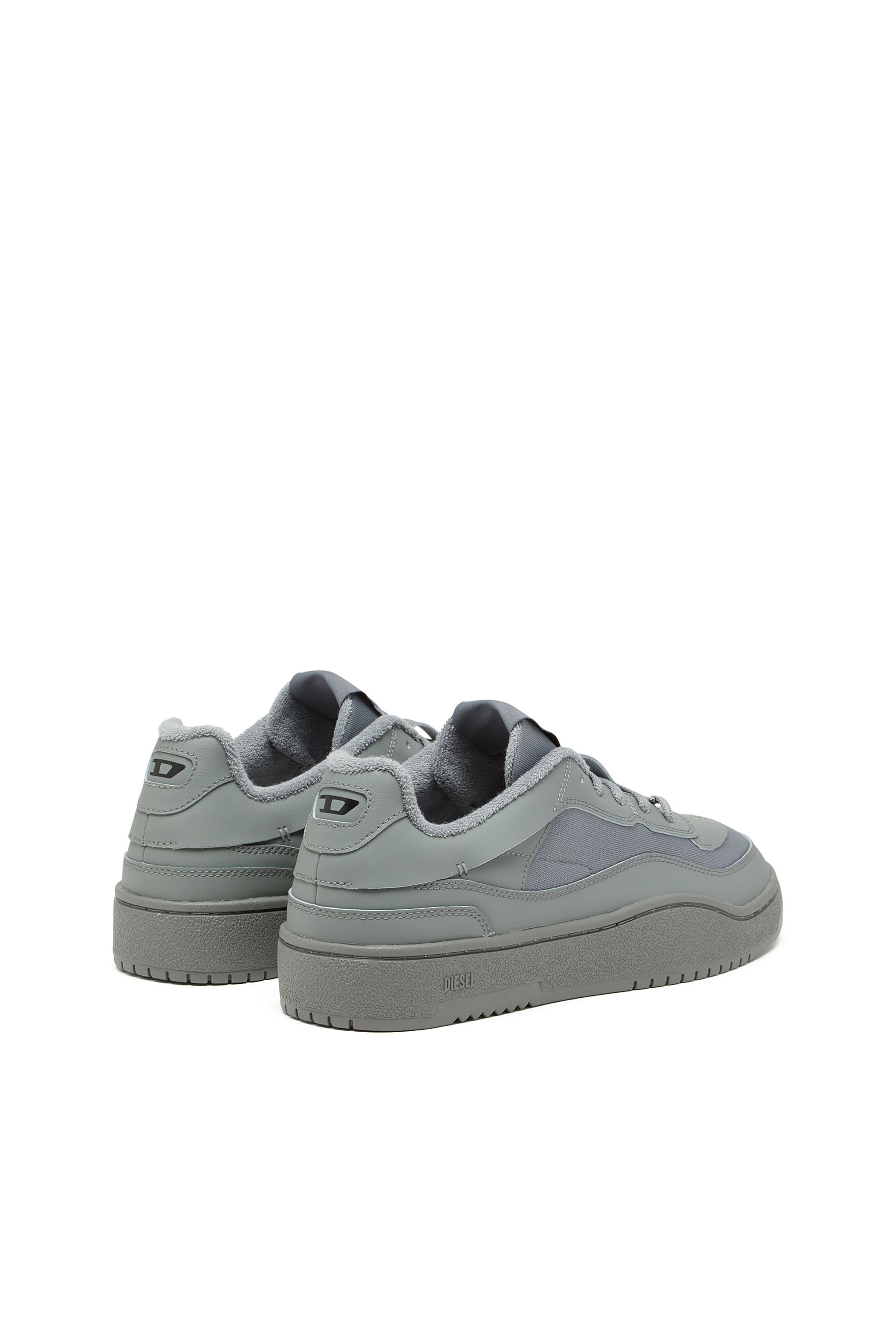 Diesel - S-OVAL SKATE LOW, S-Oval Skate-Sneakers en cuir avec empiècements en tissu Homme in Gris - 3