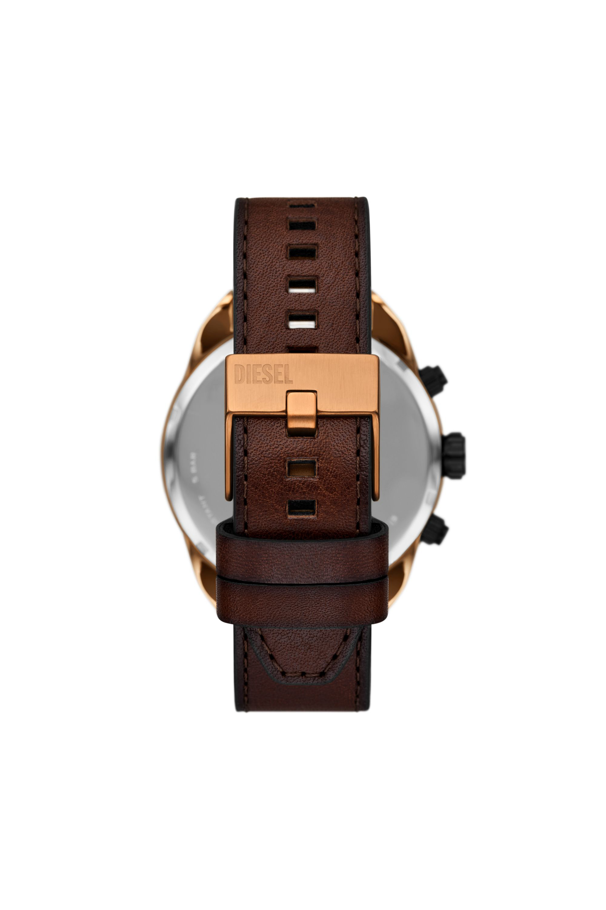 Diesel - DZ4698 WATCH, Montre Spiked en cuir marron Homme in Marron - 2