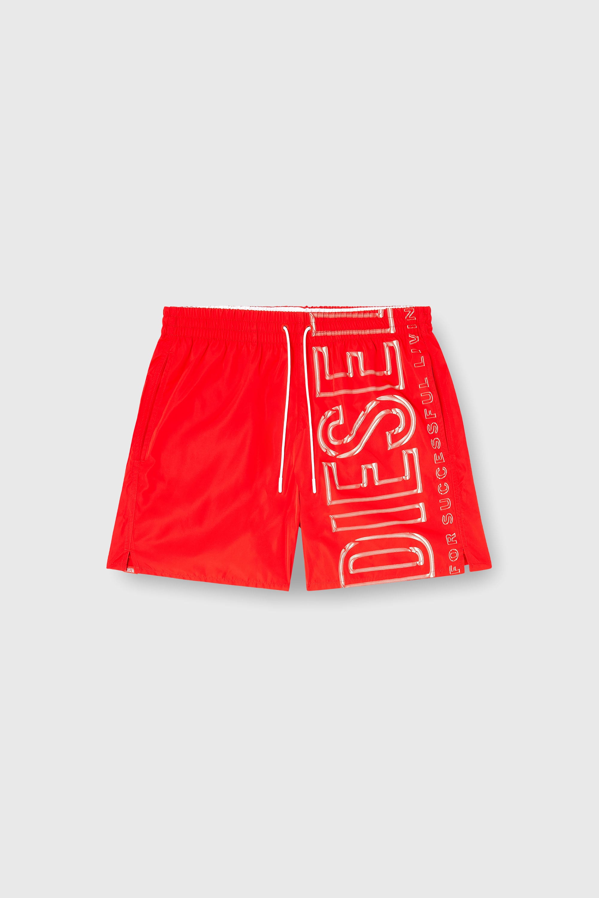 Diesel - SOCCER-41-D-CORE, Short de bain avec logo imprim&eacute; oversize Homme in Rouge - 2