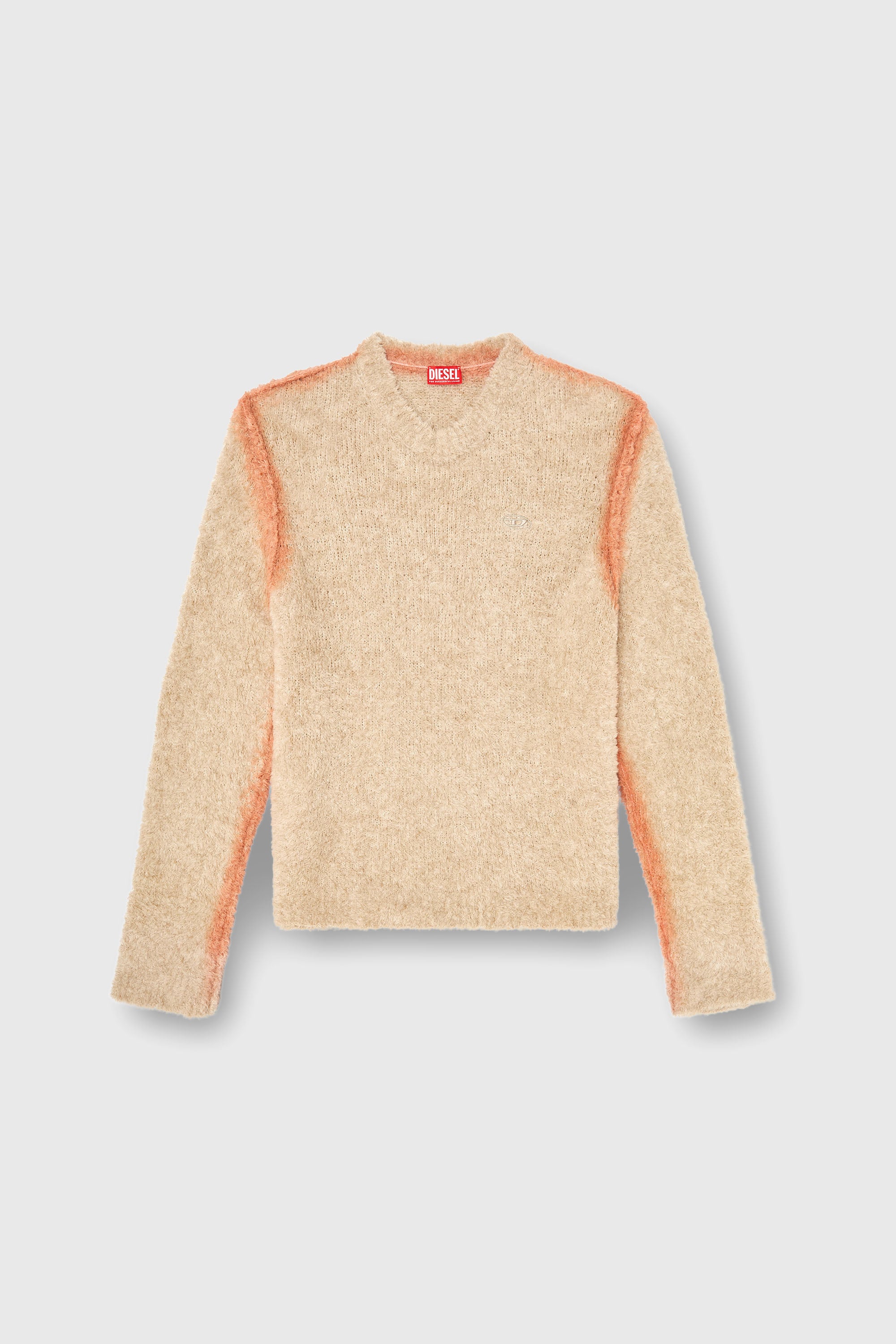 Diesel - K-RIMI, Pull en m&eacute;lange d&rsquo;alpaga avec coutures effet spray Homme in Marron - 2