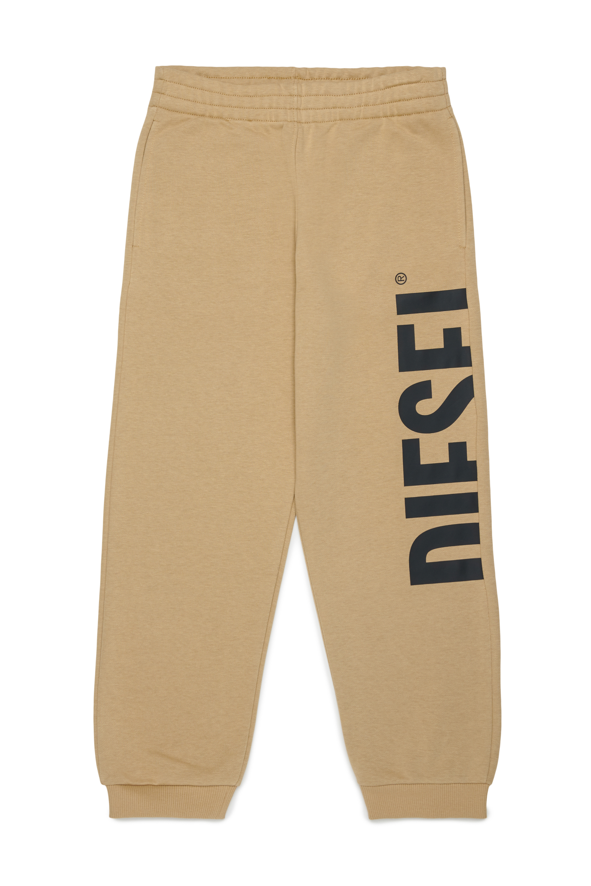 Diesel - PRES, Pantalon de surv&ecirc;tement avec logo d&eacute;coup&eacute; imprim&eacute; Homme in Marron - 1