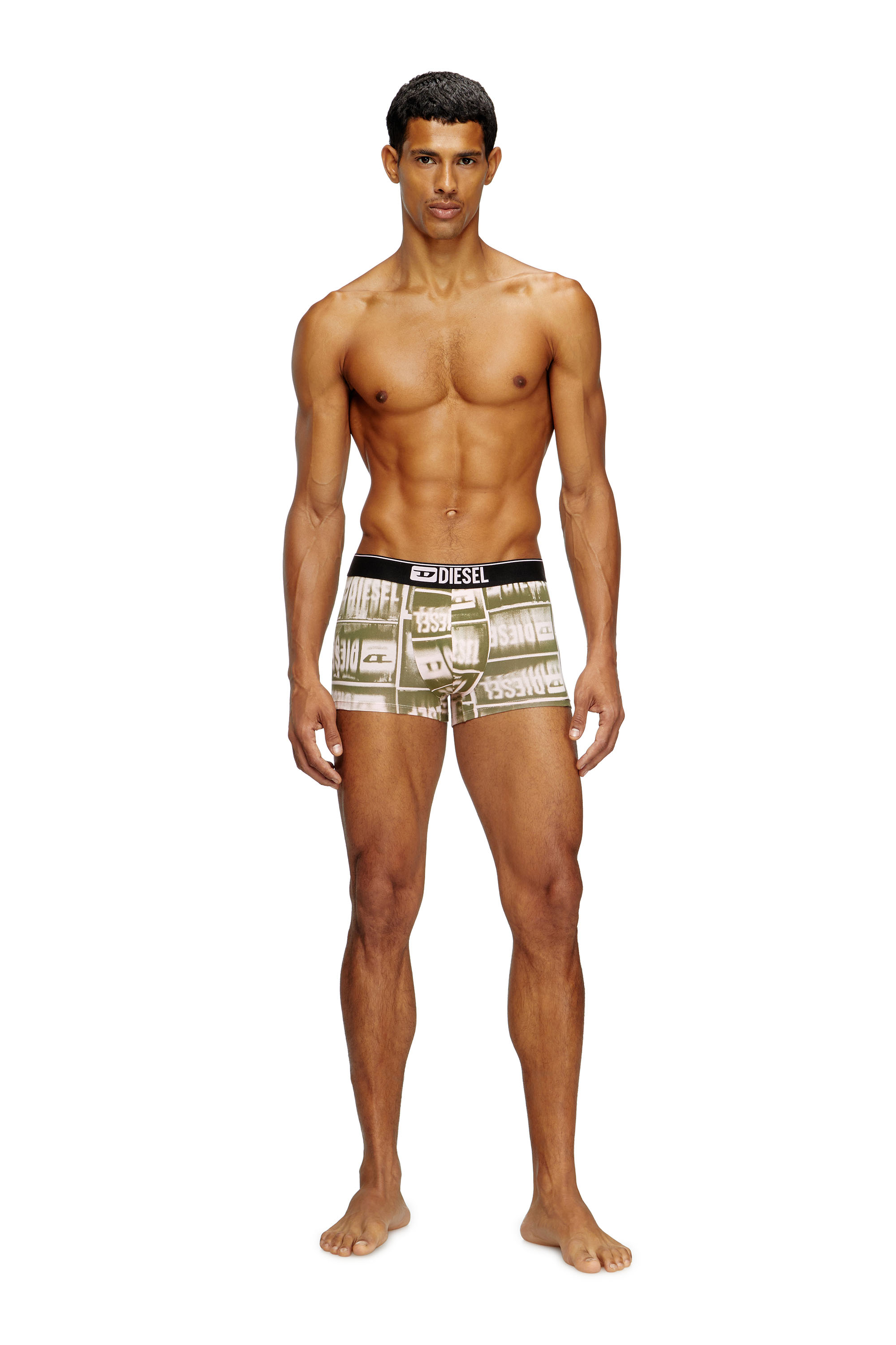 Diesel - DAMIEN-D-BOX, Boxer avec imprimé à logo délavé Homme in Vert - 2