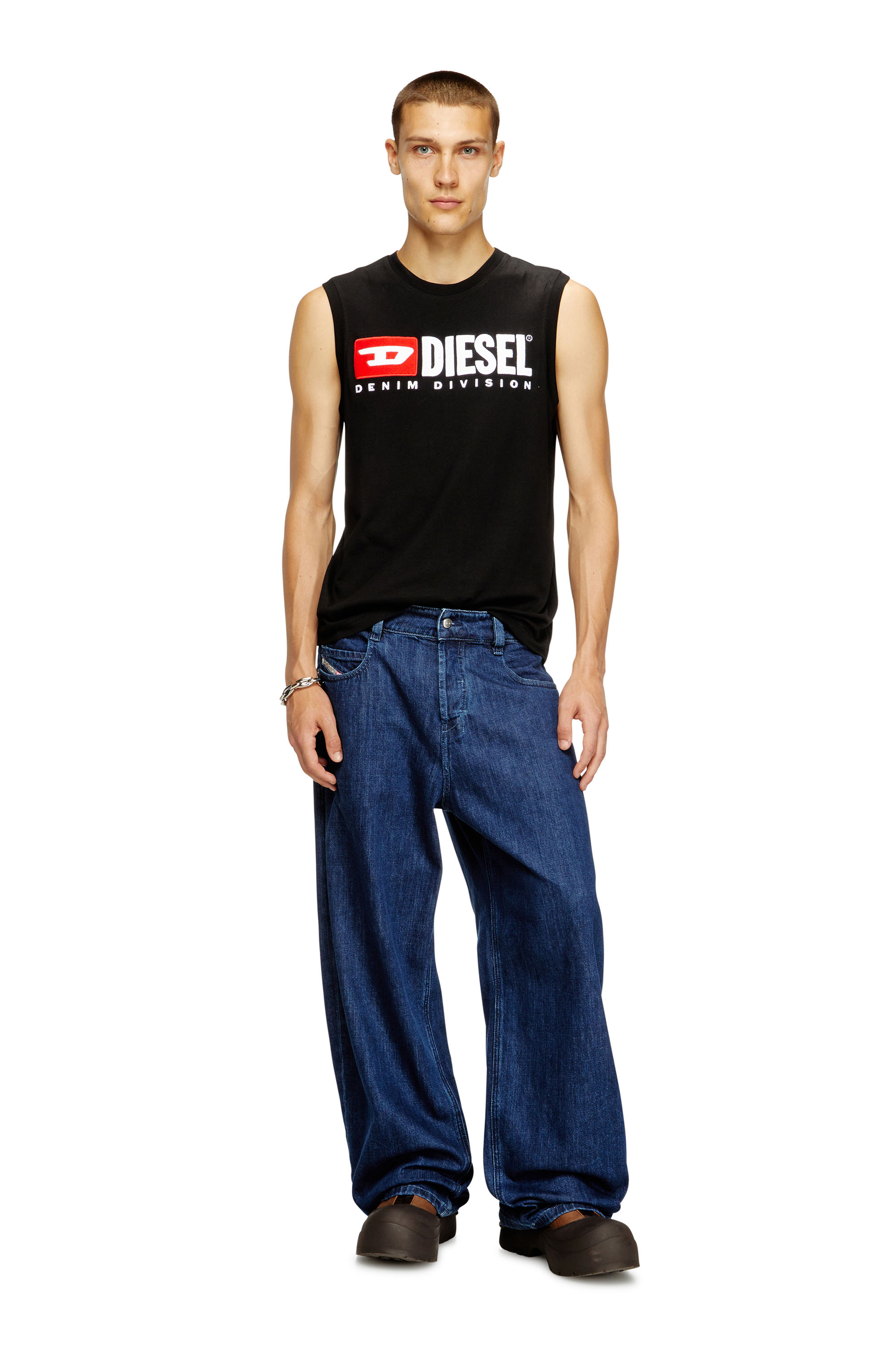 Diesel - T-ISCO-DIV, Débardeur avec logo imprimé sur le devant Homme in Noir - 2