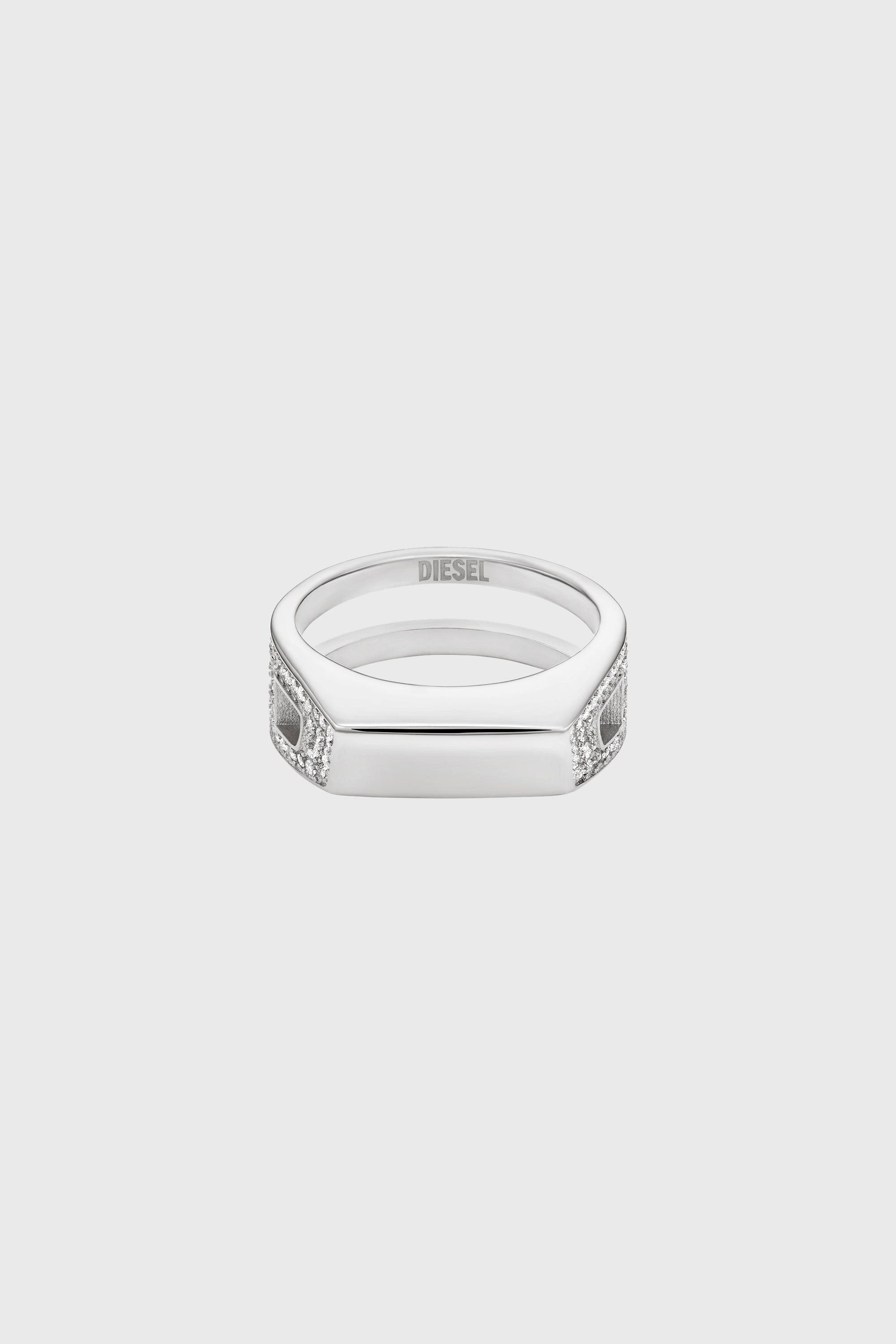 Diesel - DX1740040, Bague anneau en acier inoxydable sertie de pav&eacute; Mixte in Gris argent&eacute; - 2