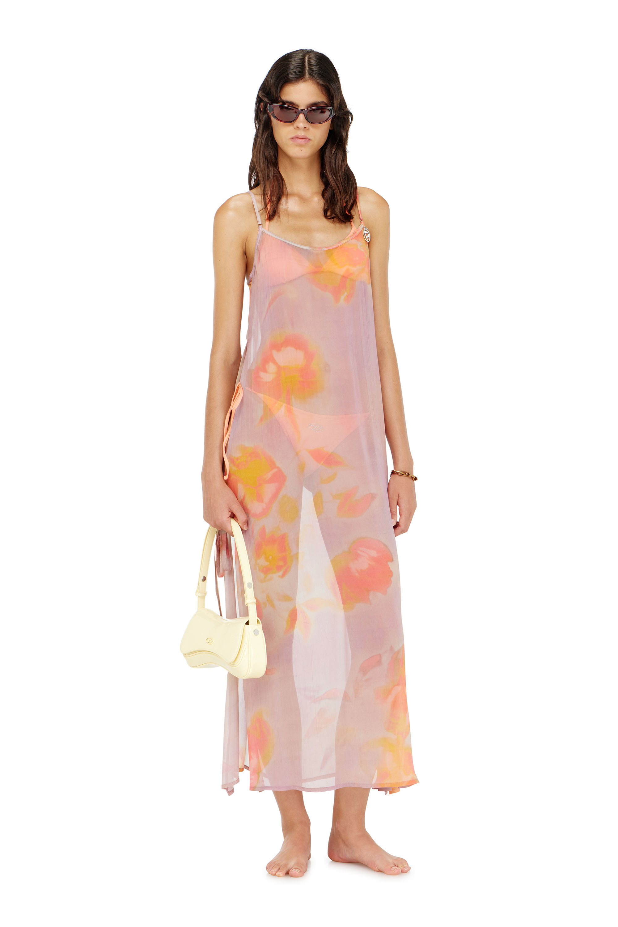 Diesel - VANYA-UTLT, Robe de plage en chiffon &agrave; motif floral Femme in ToBeDefined - 1