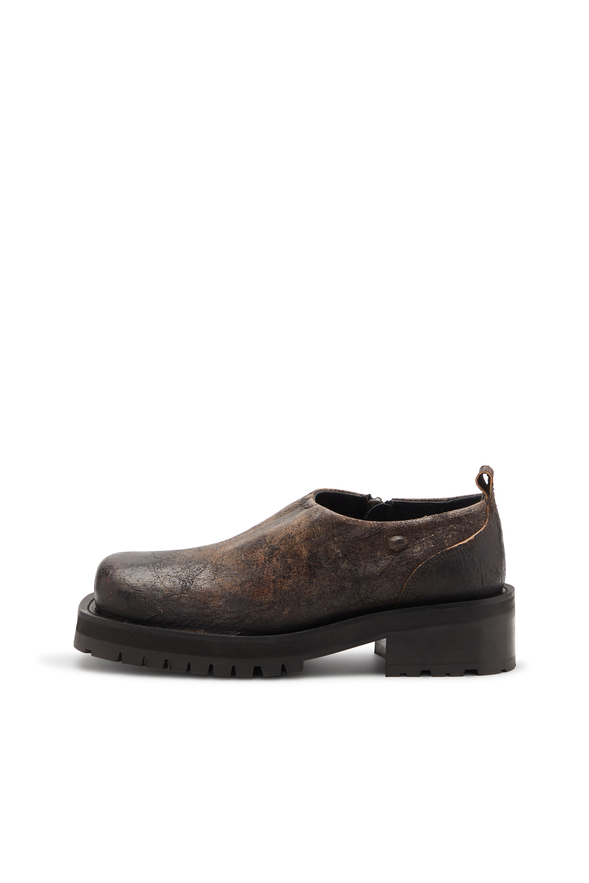 Diesel - D-TEXAN CLOG, D-Texan-Chaussures zippées en suède craquelé vieilli Homme in Marron - 2