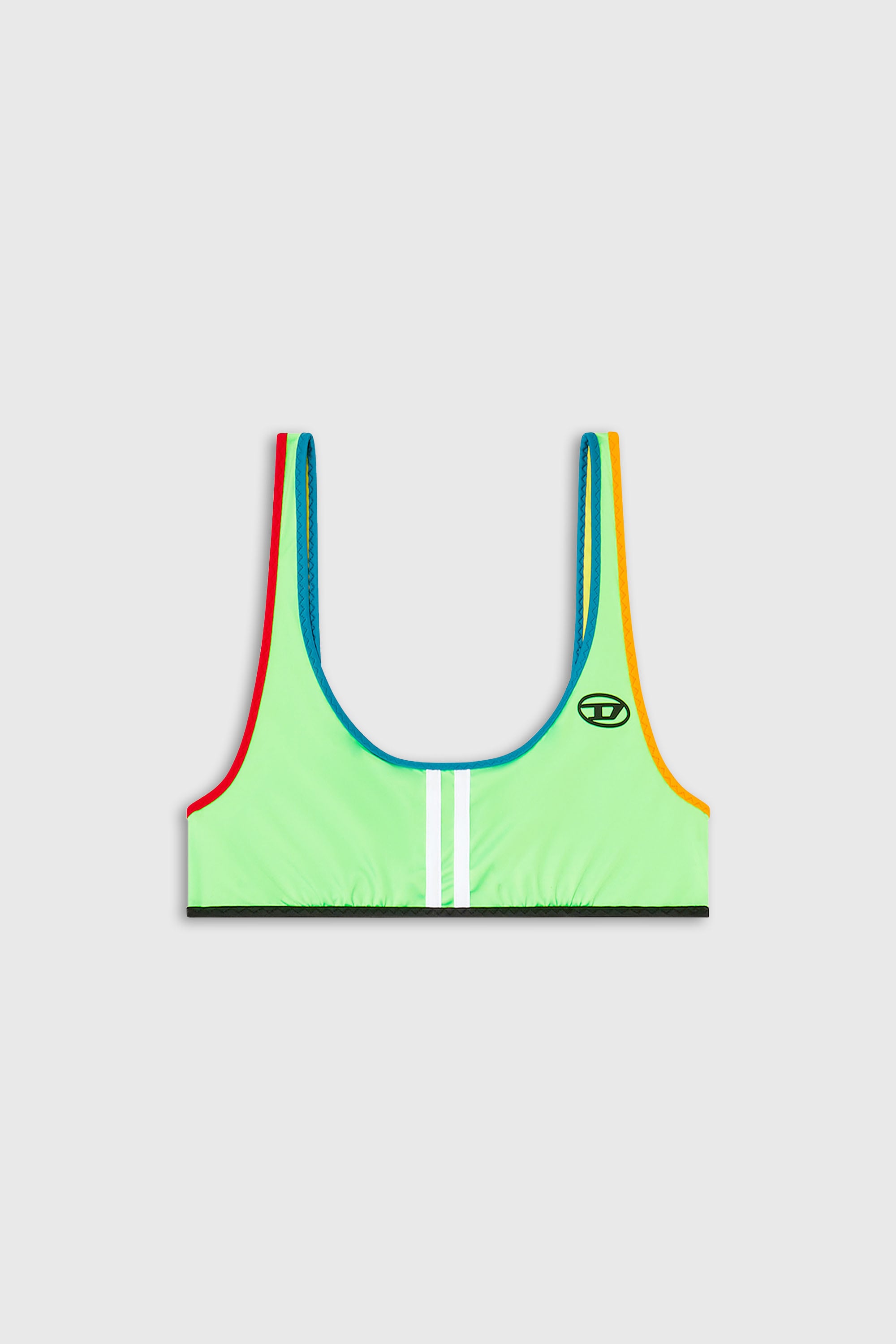 Diesel - JADA-D-POP, Haut de bikini en nylon &agrave; rayures sportives Femme in Polychrome - 2
