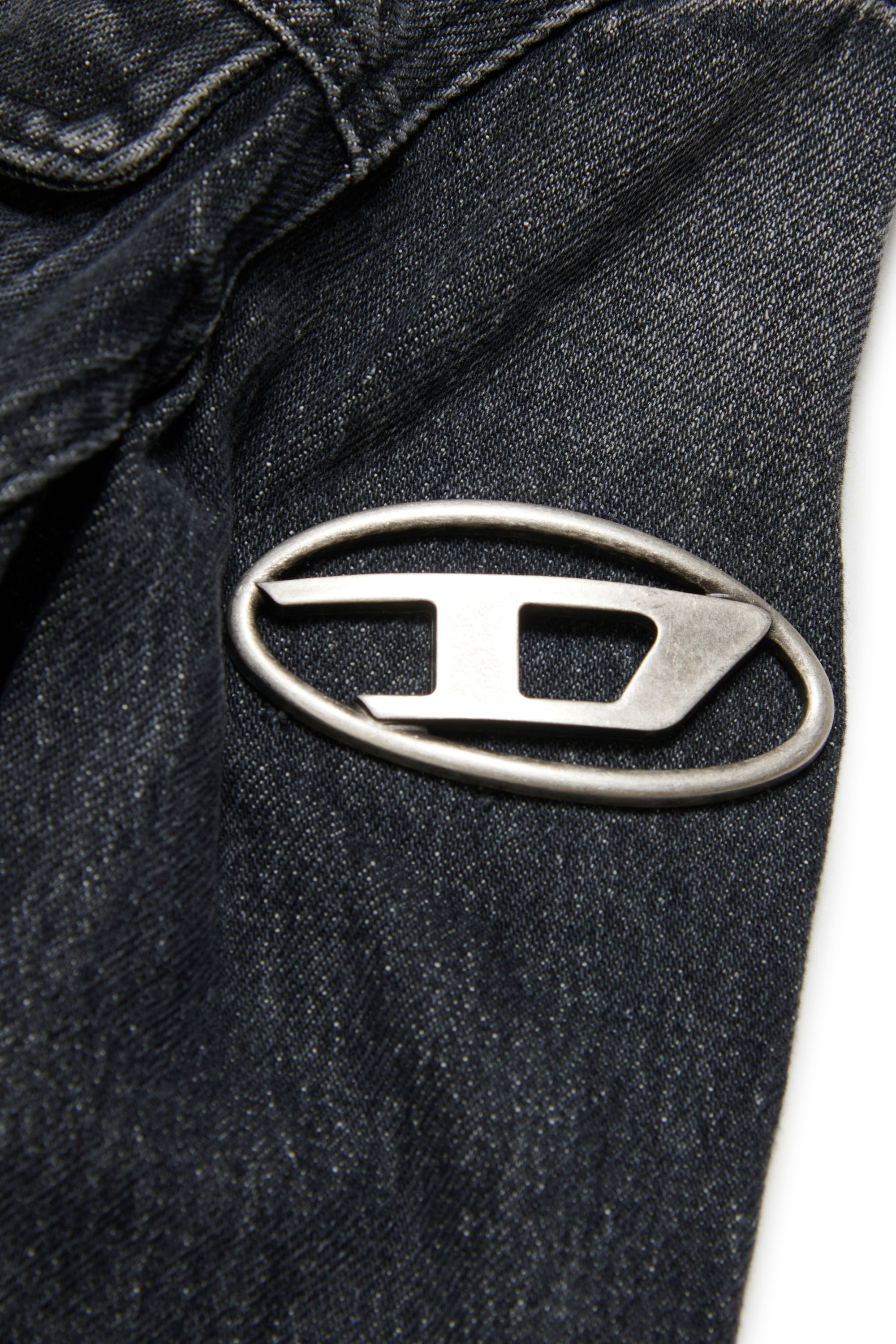 Diesel - JSLIMMY-S2-J, Woman Trucker jacket with Oval D plaque in Black - Image 3