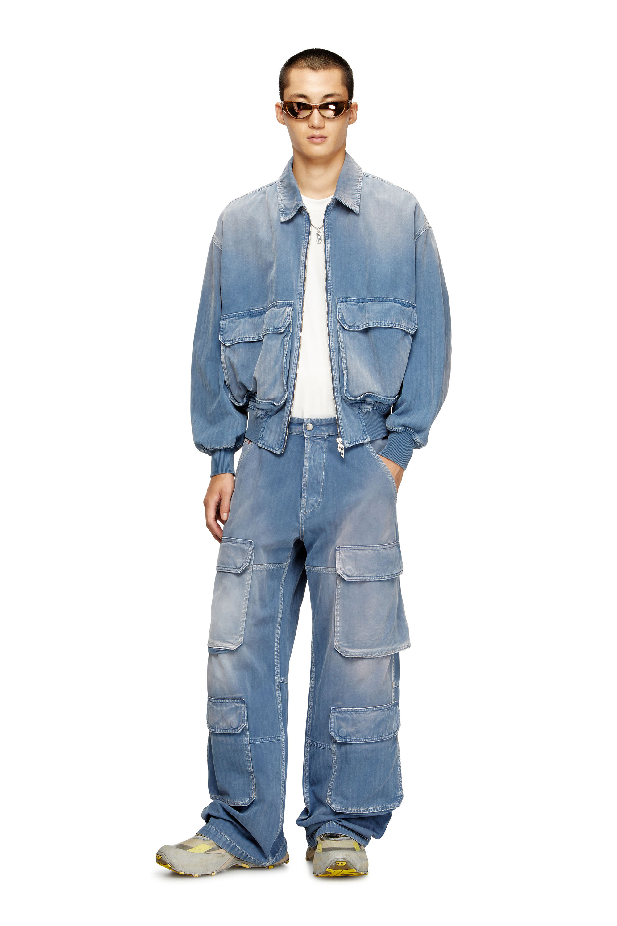 Diesel - Relaxed Jeans D-Touch 09M93 Homme, Bleu moyen - Image 2