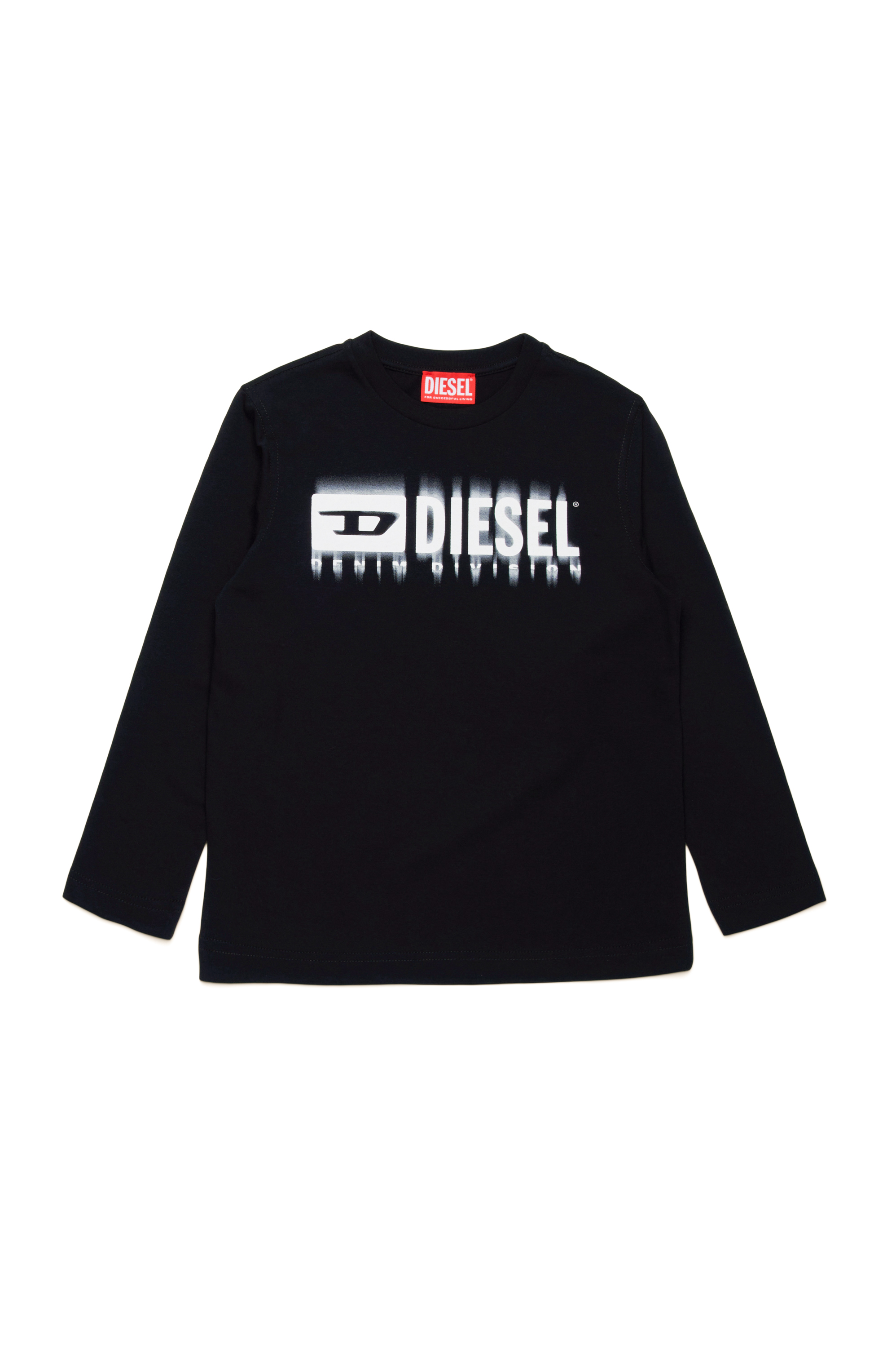 Diesel - TDIEGORL6LS, Homme T-shirt à manches longues avec logo taché in Noir - Image 1