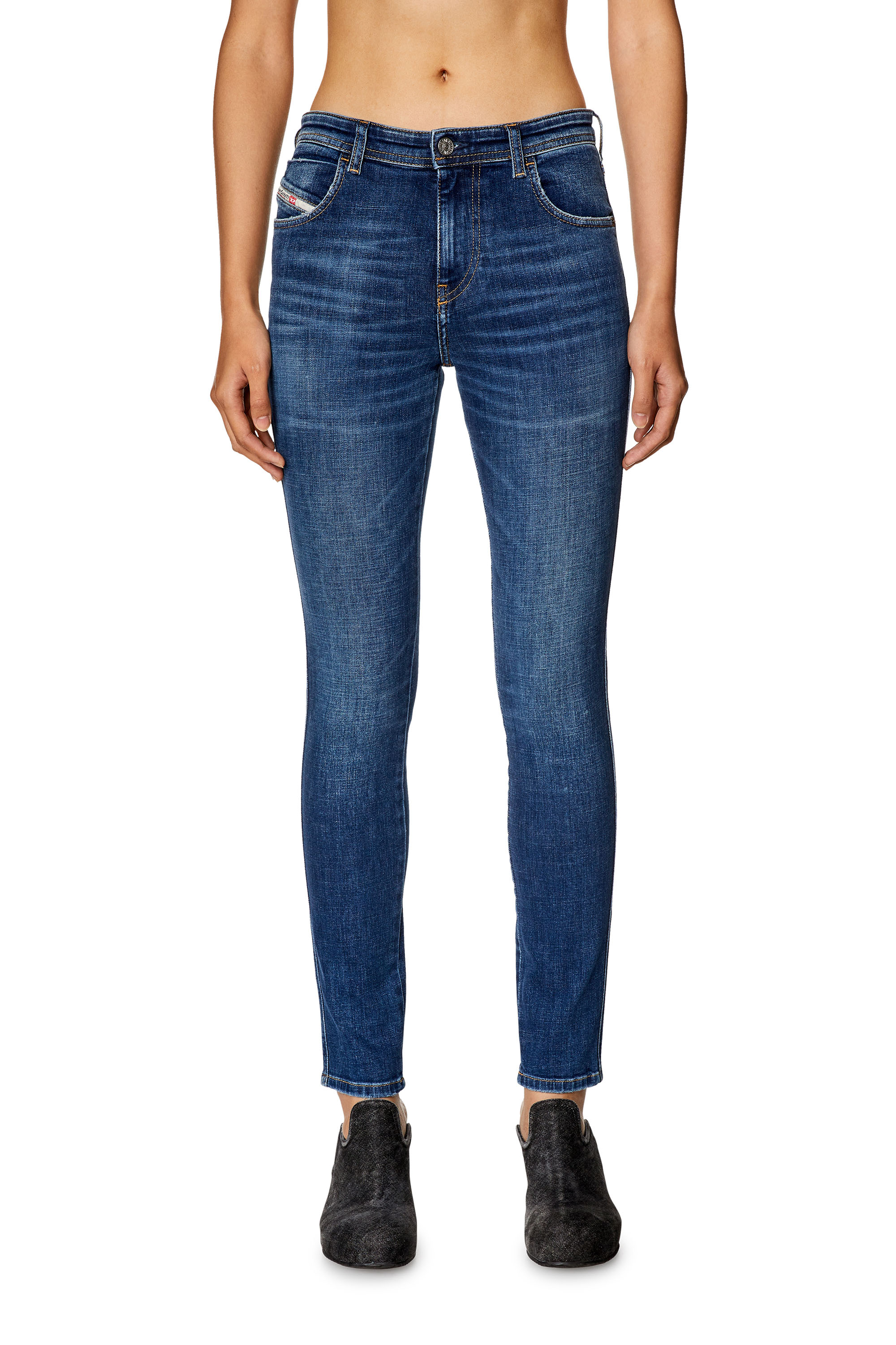 Diesel - Skinny Jeans 2015 Babhila 09H63, Bleu Foncé - Image 2