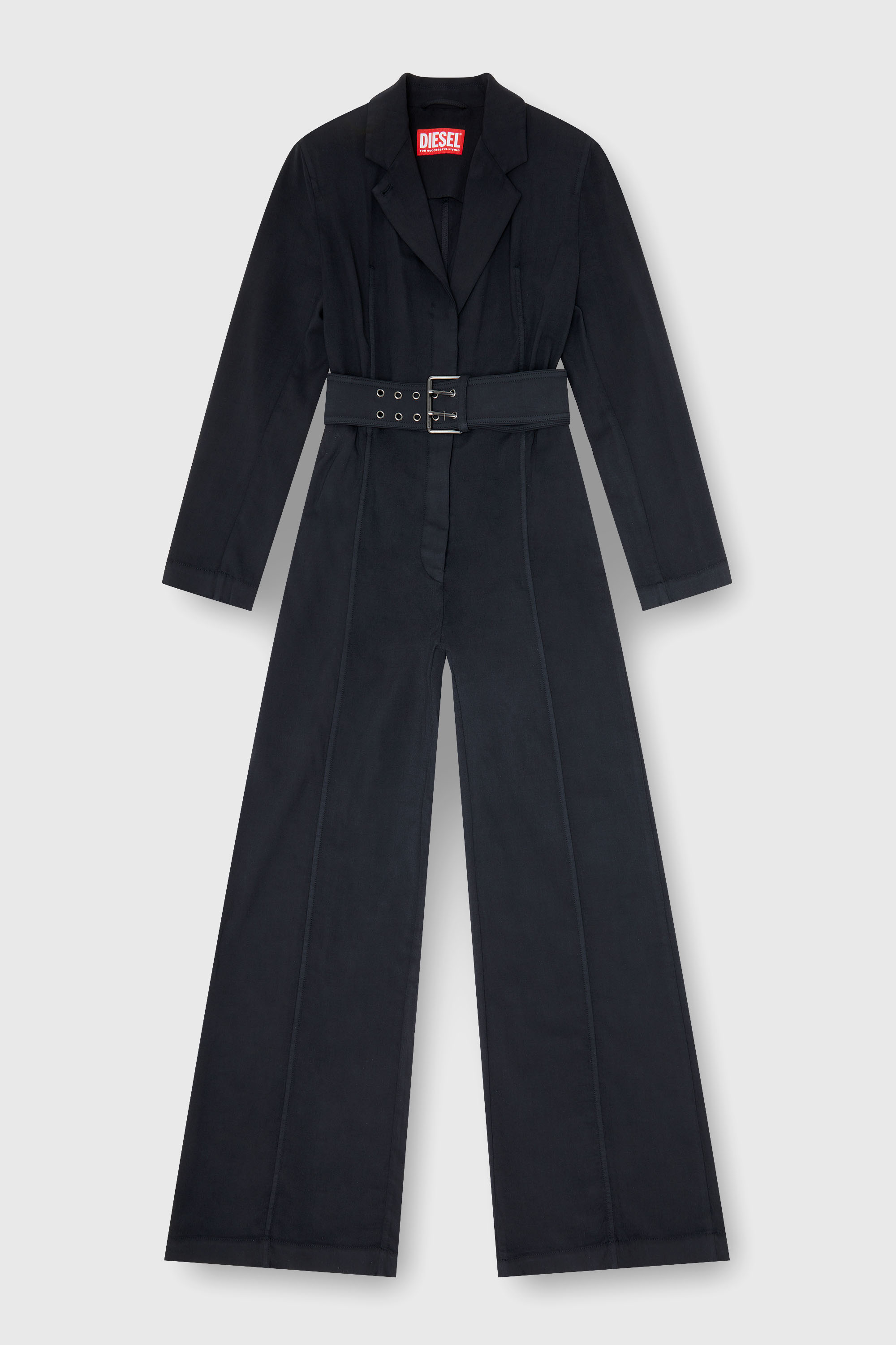Diesel - J-AEL, Combinaison pantalon blazer ceintur&eacute;e en laine stretch Femme in Noir - 1