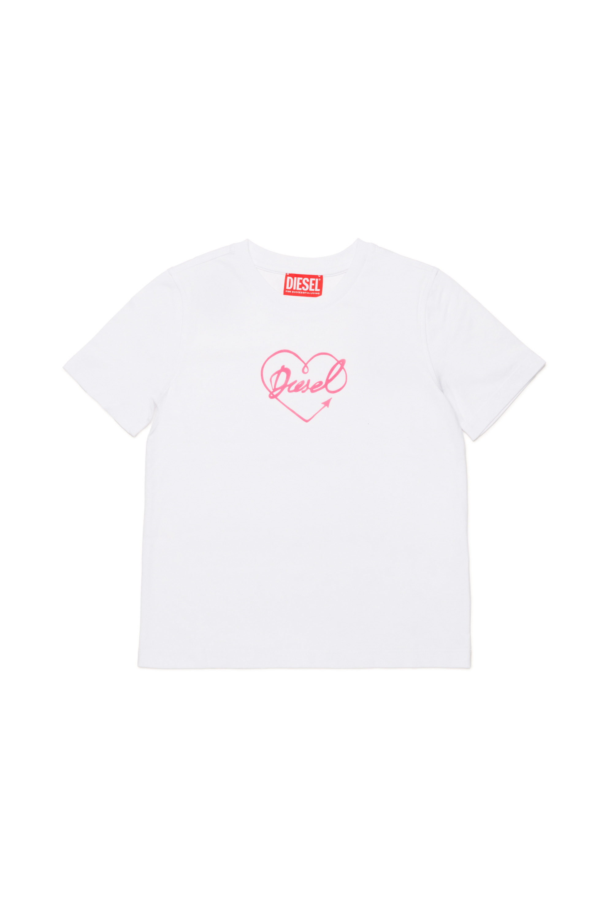 Diesel - TREGL4, T-shirt avec logo cœur floqué Femme in Blanc - 1