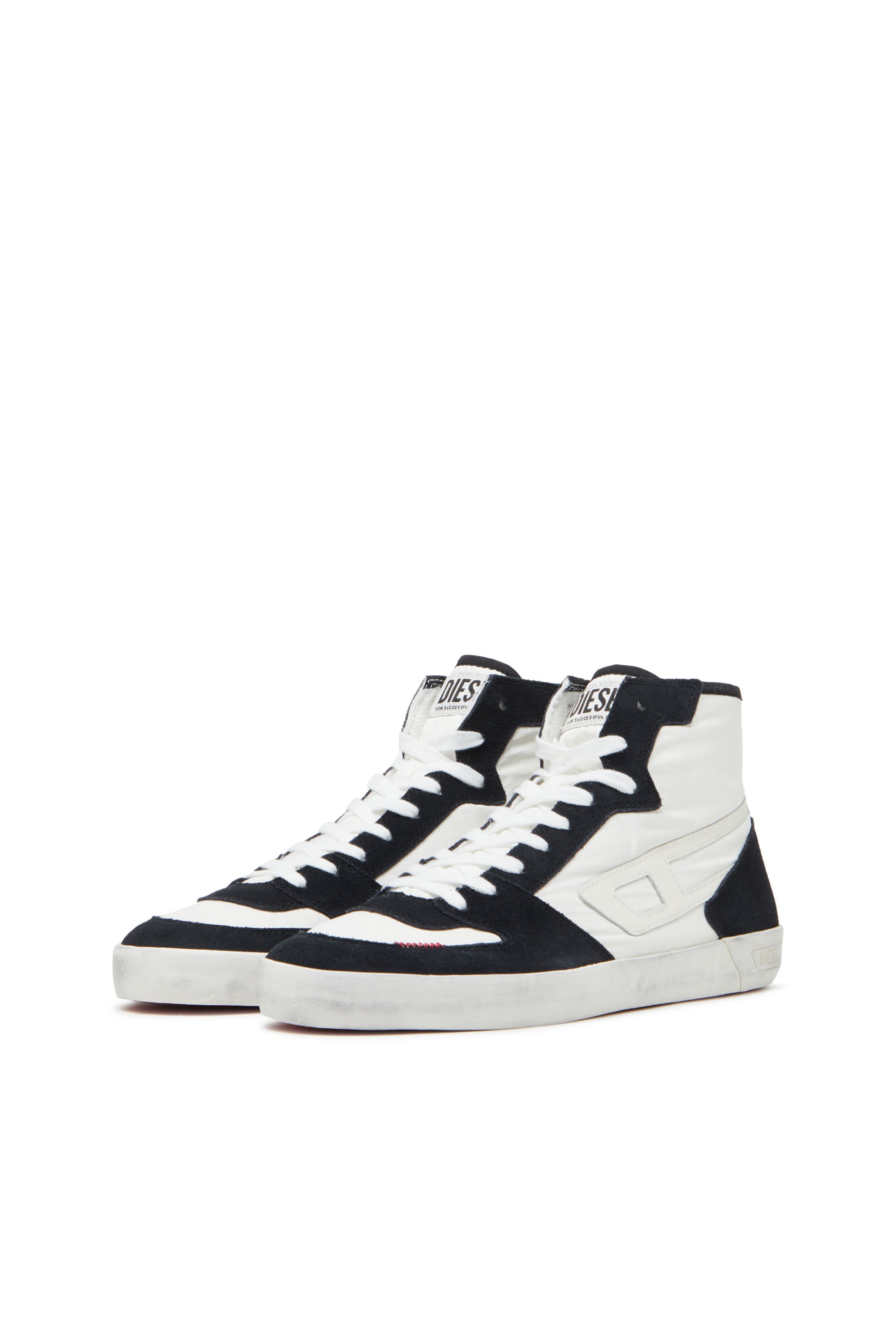 Diesel - S-LEROJI D-1 MID, S-Leroji D-Sneakers montantes matelassé en ripstop et cuir suédé Homme in Polychrome - 8