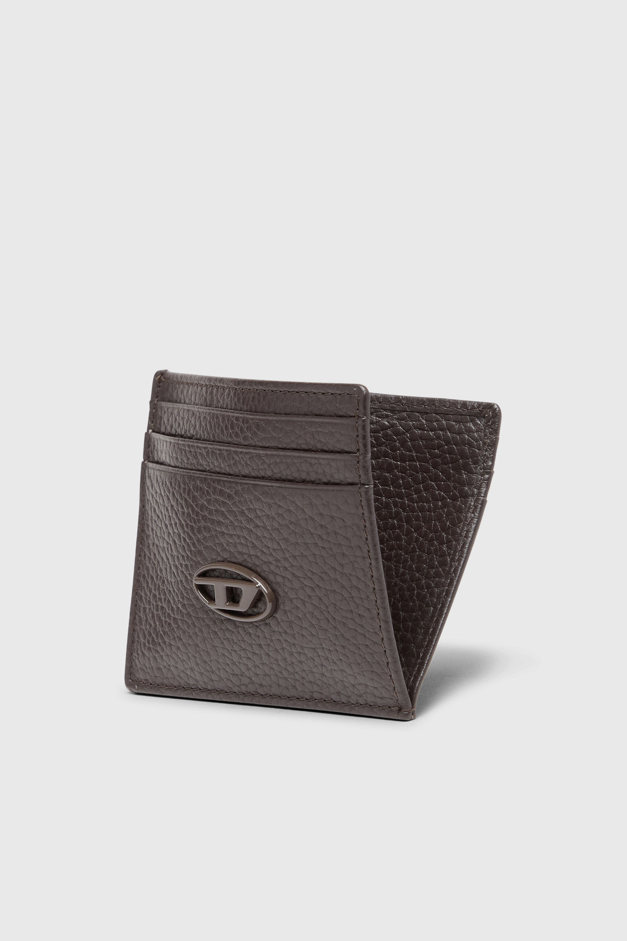 Diesel - CARD CASE, Porte-cartes en cuir grain&eacute; Homme in Marron - 3