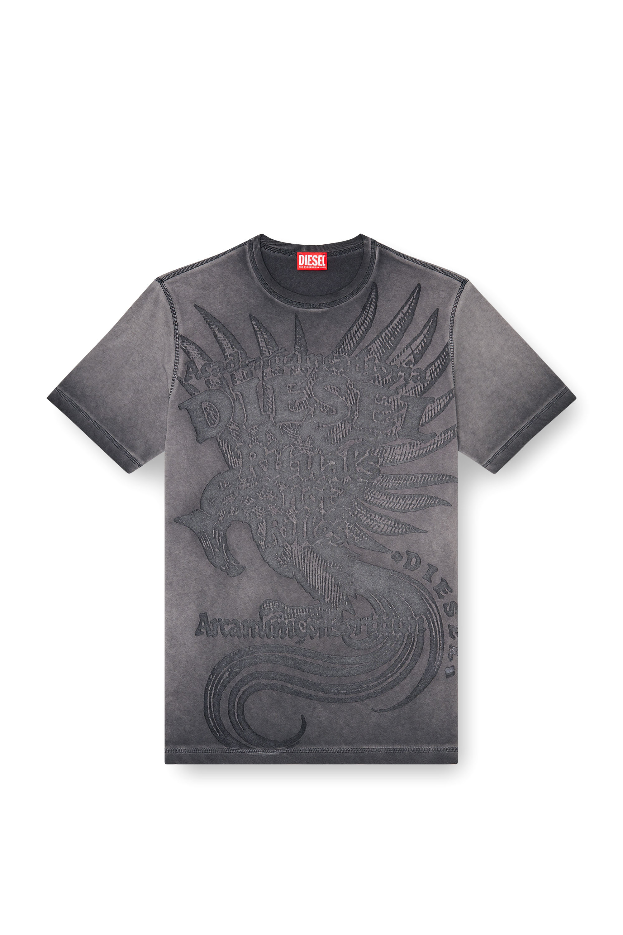 Diesel - T-RAWJUST-AA1, T-shirt en jersey avec motif emboss&eacute; Homme in Gris - 3