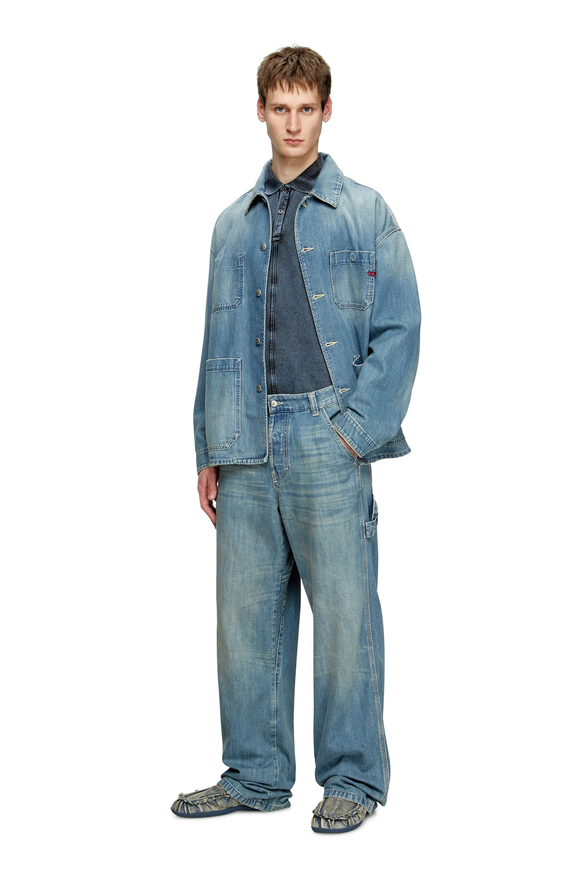 Diesel - Relaxed Jeans D-Livery 068SK Homme, Bleu Clair - Image 1
