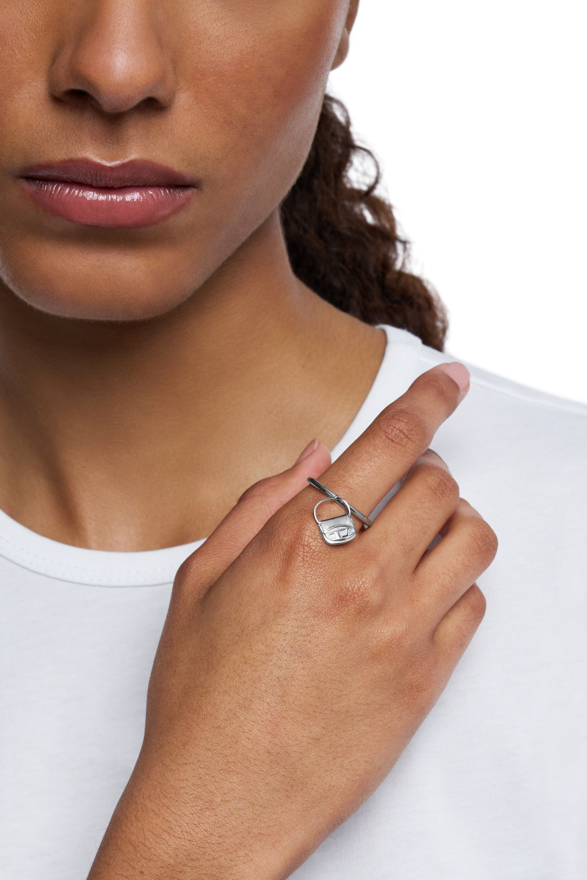 Diesel - DX1619040 JEWELLERY, Bague breloque sac 1DR en acier inoxydable Mixte in Gris argenté - 3