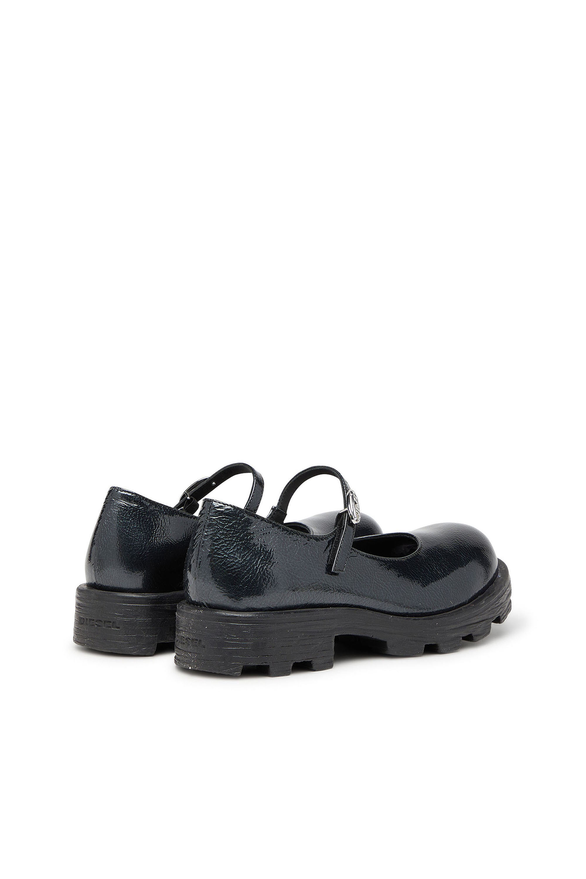 Diesel - D-HAMMER MARY JANE, D-Hammer - Babies &agrave; semelle crant&eacute;e en cuir verni Femme in Noir - 3