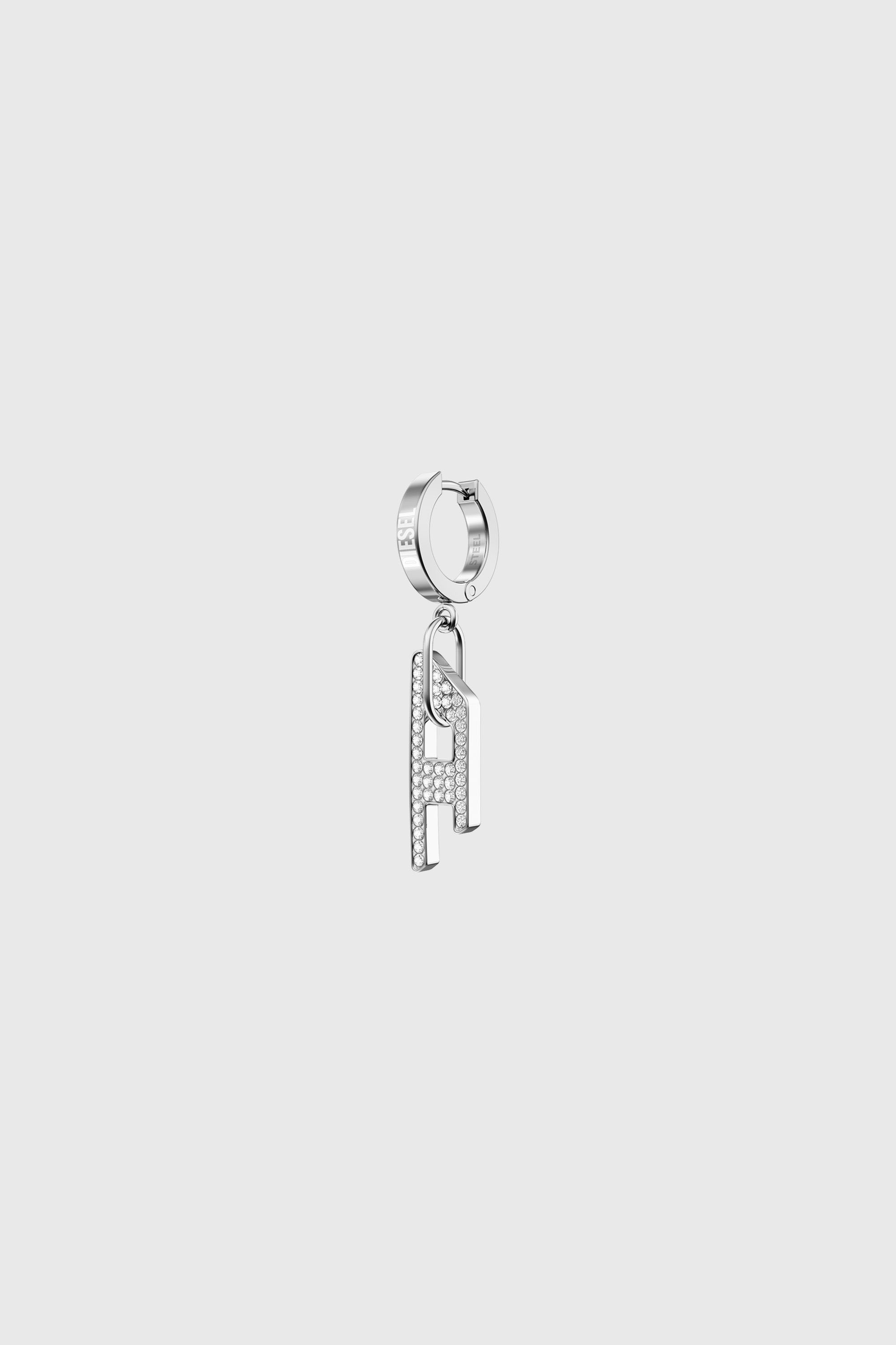 Diesel - DX1706040 JEWELLERY, Boucles d&rsquo;oreilles pendantes en acier inoxydable Mixte in Gris argent&eacute; - 1