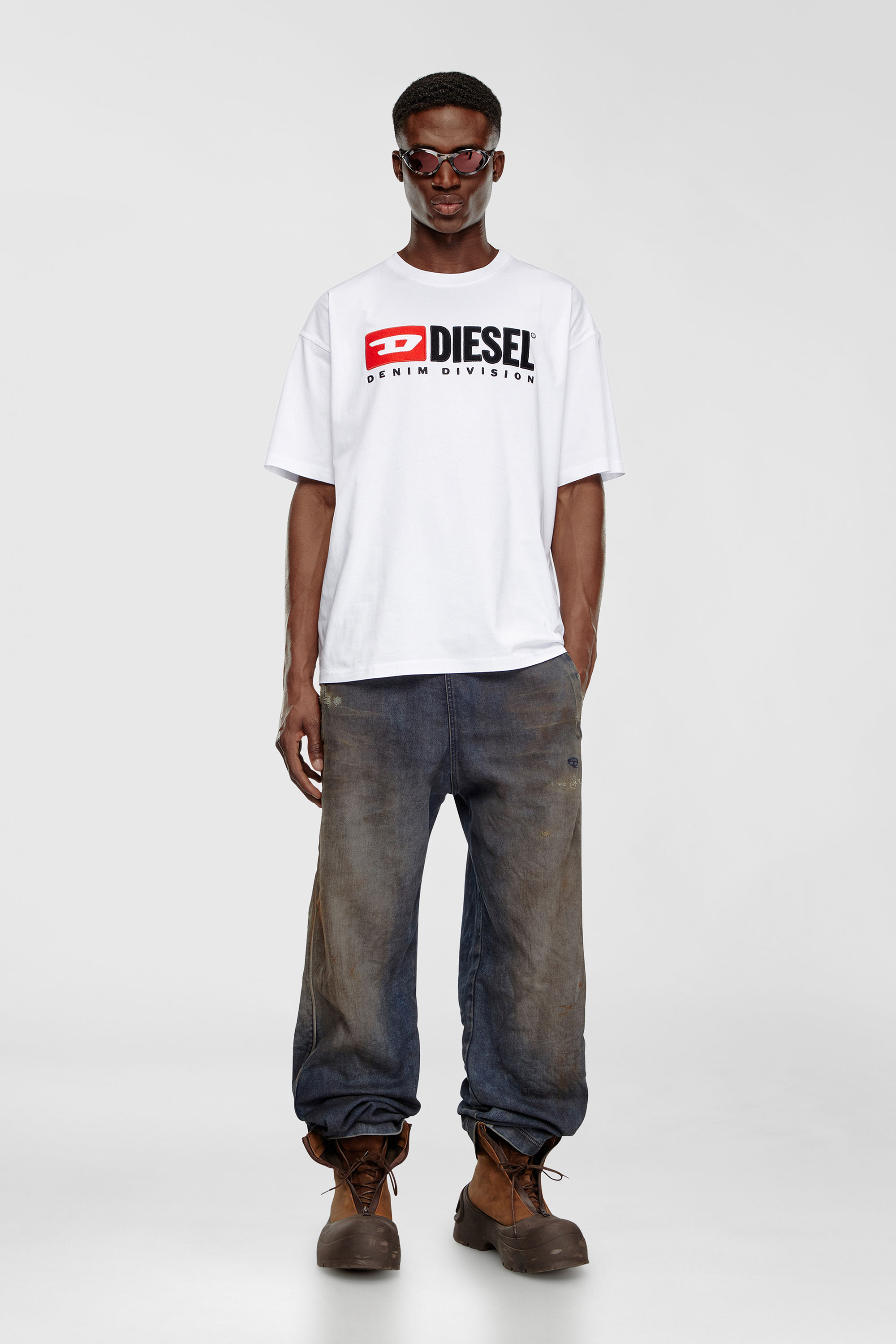 Diesel - T-BOXT-DIV, T-shirt avec empi&egrave;cement Diesel Homme in Blanc - 2