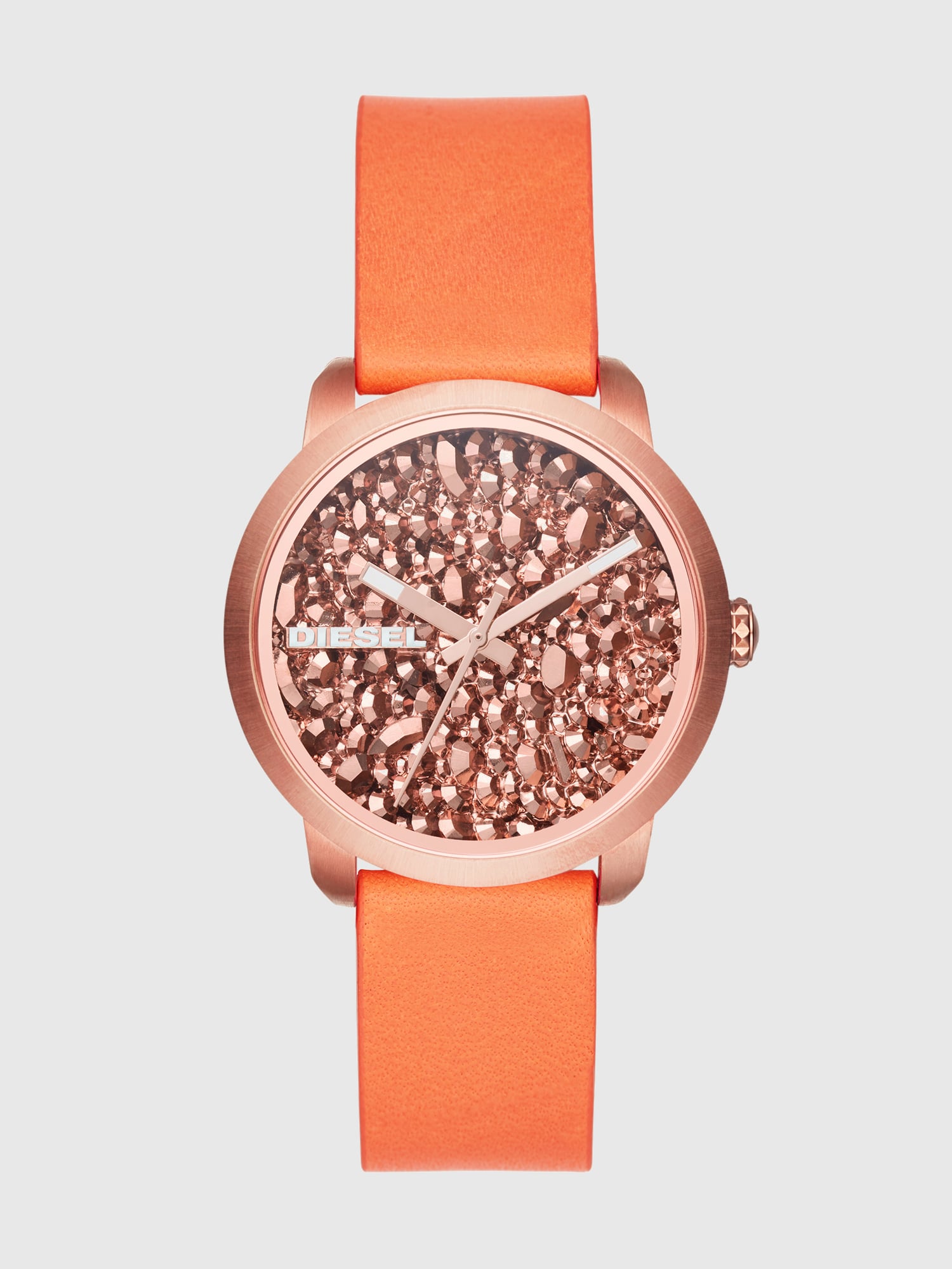 DZ5552 Woman: Flare Rocks orange watch w/rose rocks, 38 mm