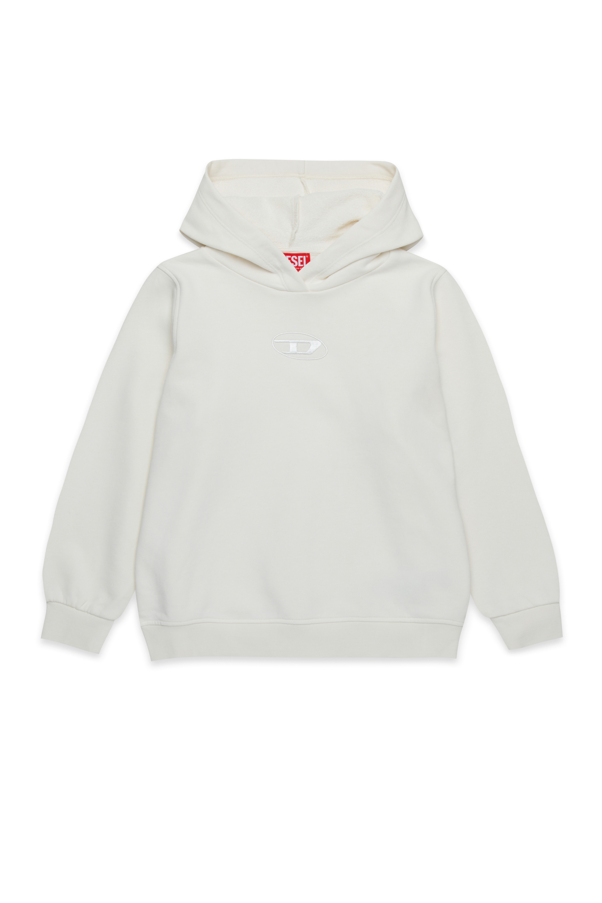 Diesel - SINNY, Sweat-shirt à capuche avec broderie Oval D ton sur ton Femme in Blanc - 1