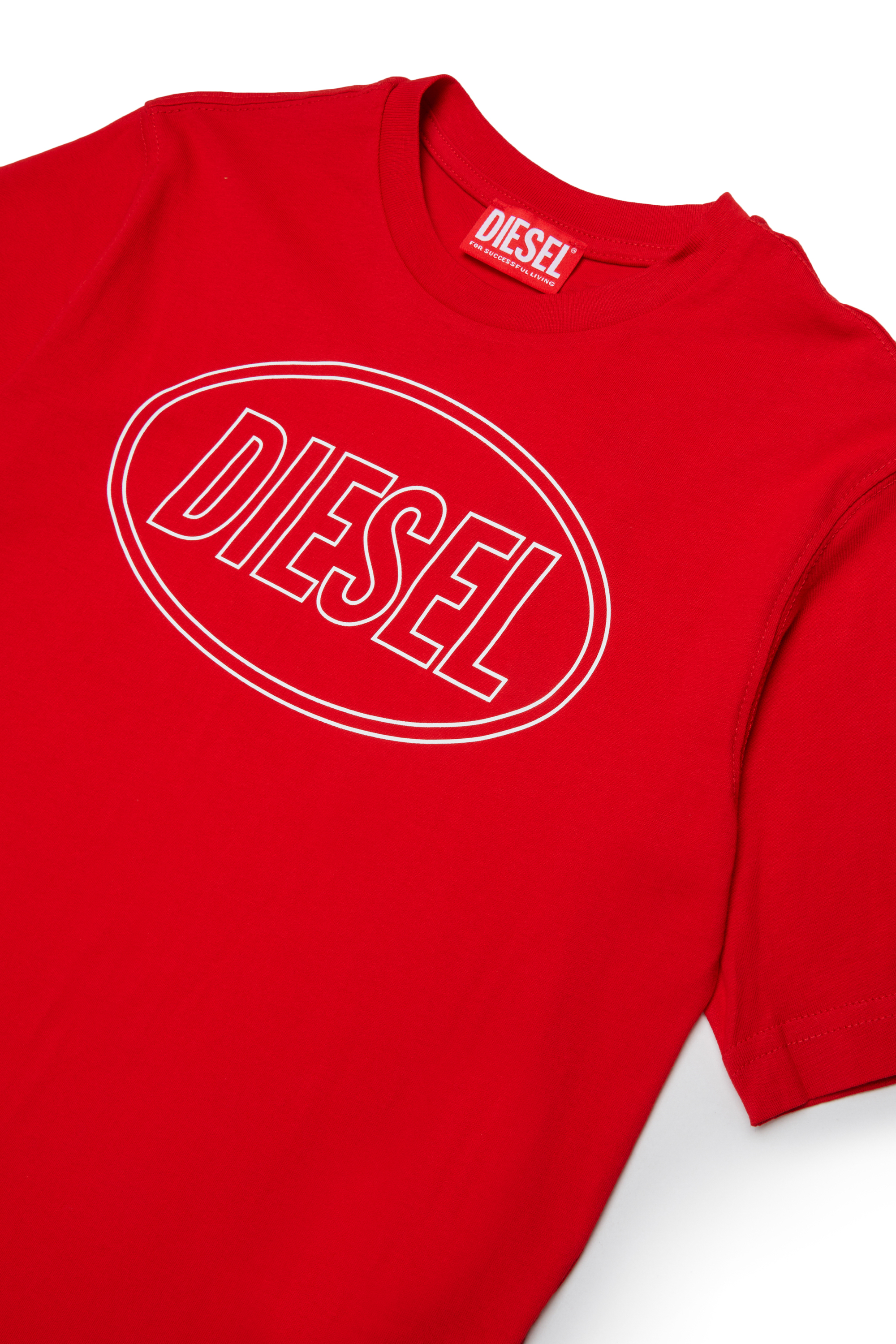 Diesel - TCIRCLE OVER, T-shirt en coton avec imprim&eacute; Diesel Homme in Rouge - 3
