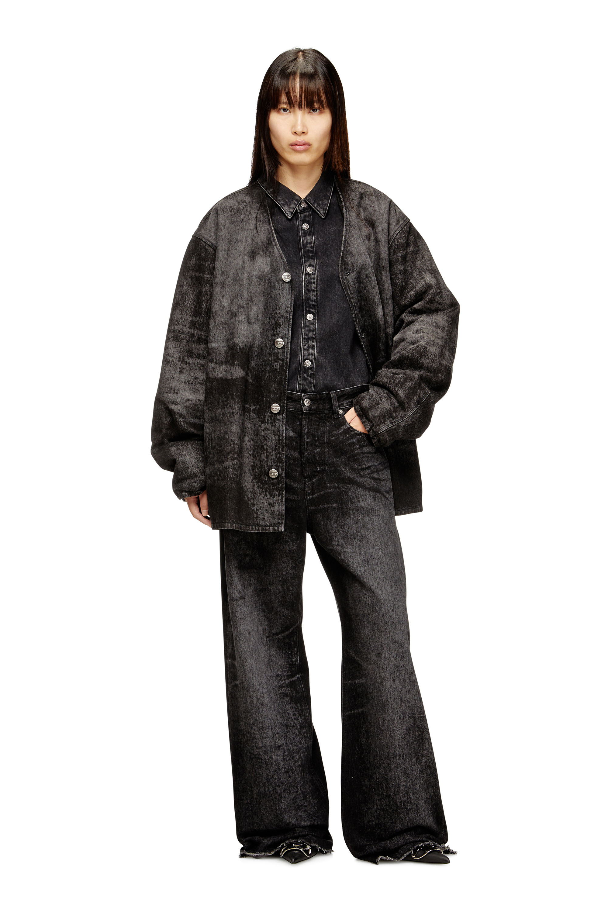 Diesel - Relaxed Jeans 1996 D-Sire 007DB Femme, Noir/Gris foncé - Image 2