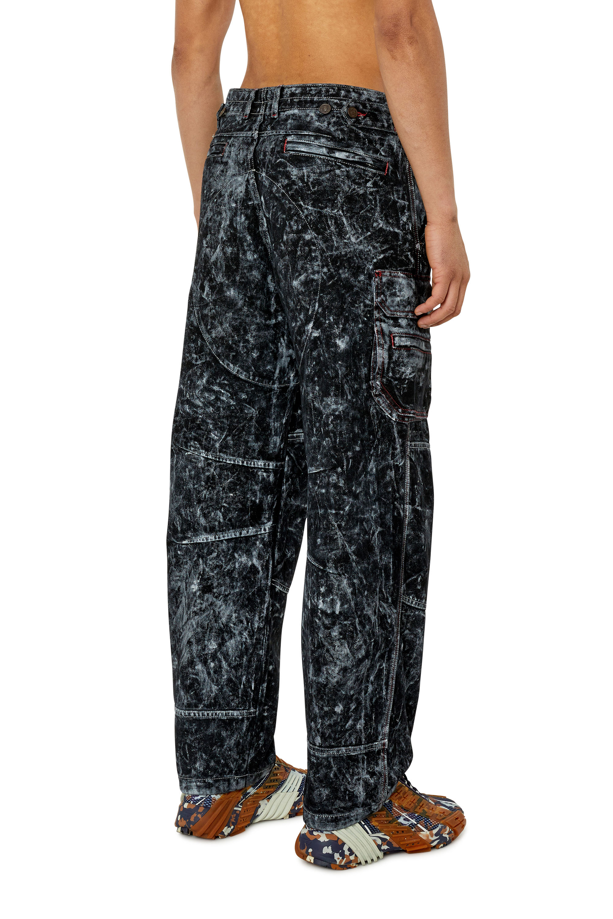 Diesel - D-Fish 0EMAC Straight Jeans, Noir/Gris foncé - Image 2